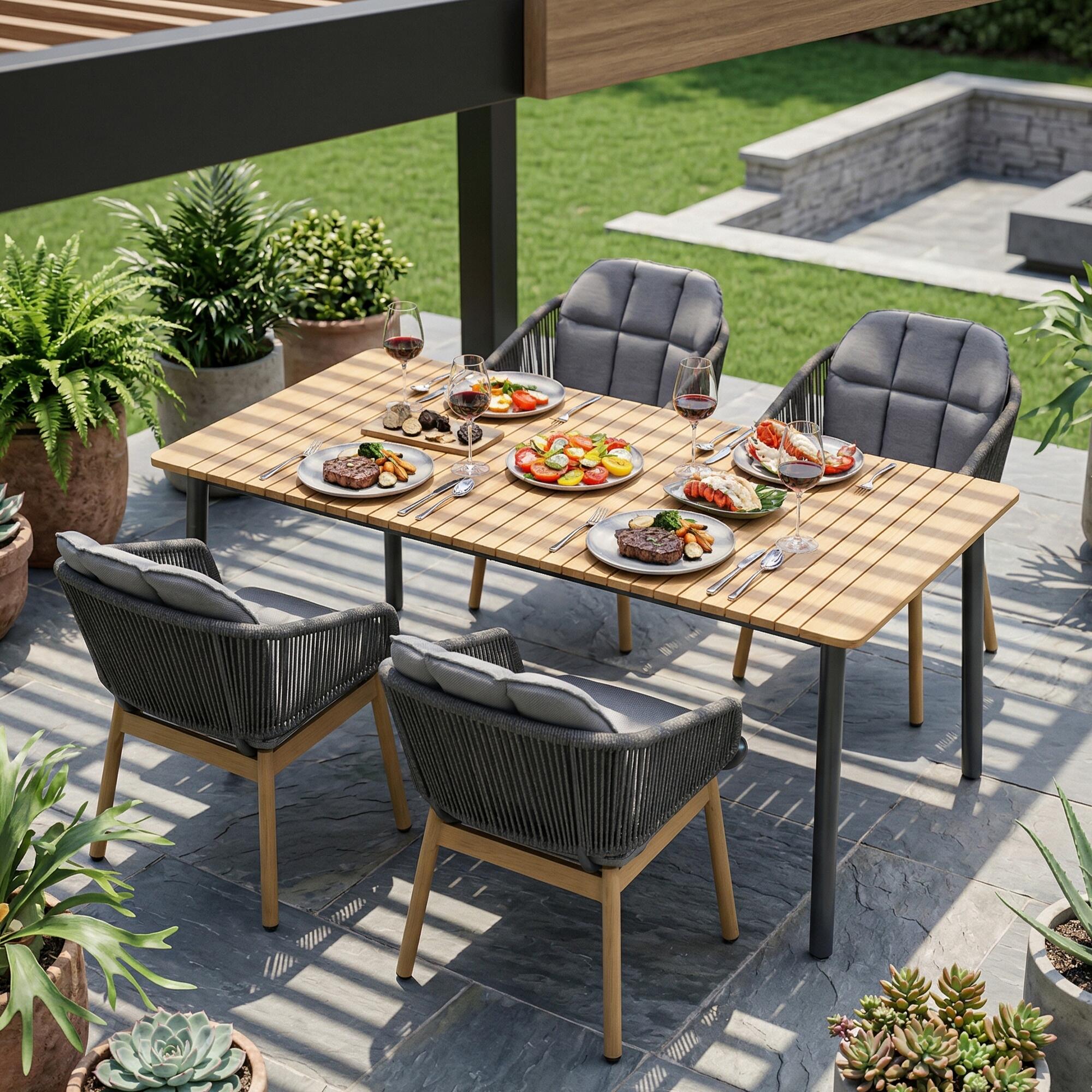 A-Eco Living Akka Outdoor Dining Table and 4 Chairs