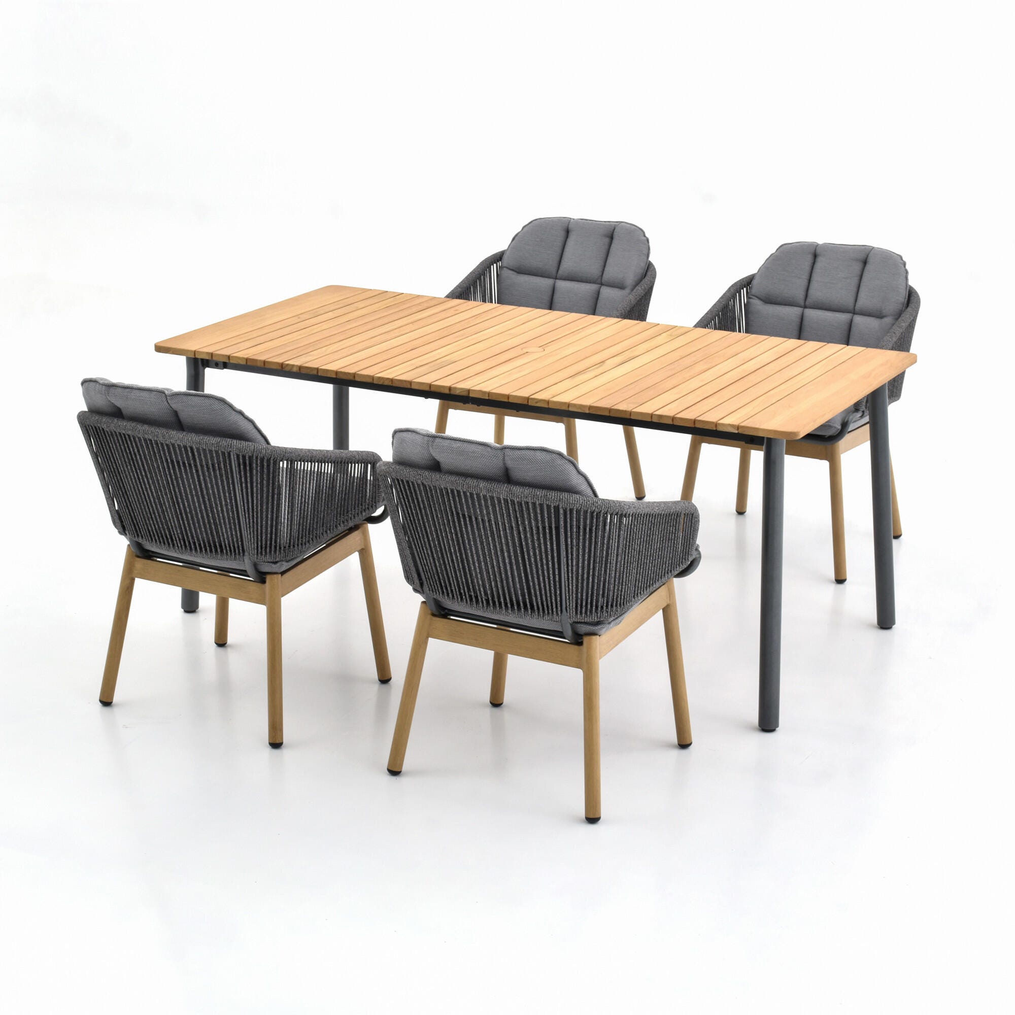 A-Eco Living Akka Outdoor Dining Table and 4 Chairs, , large