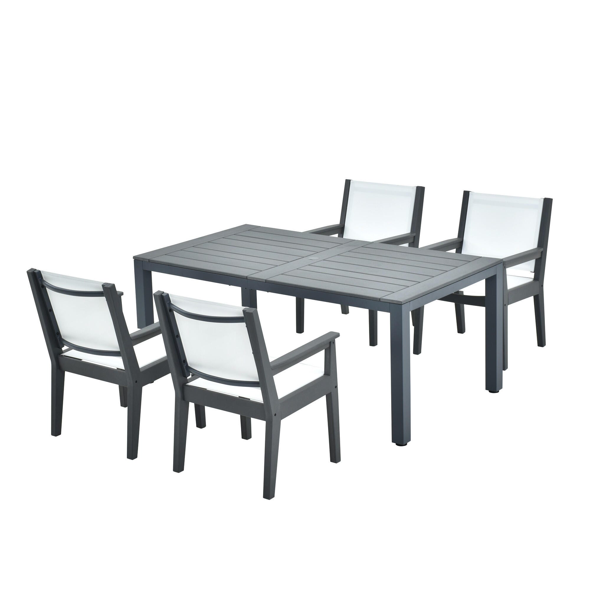 A-Eco Living Nantucket Outdoor Dining Table and 4 Chairs, , large
