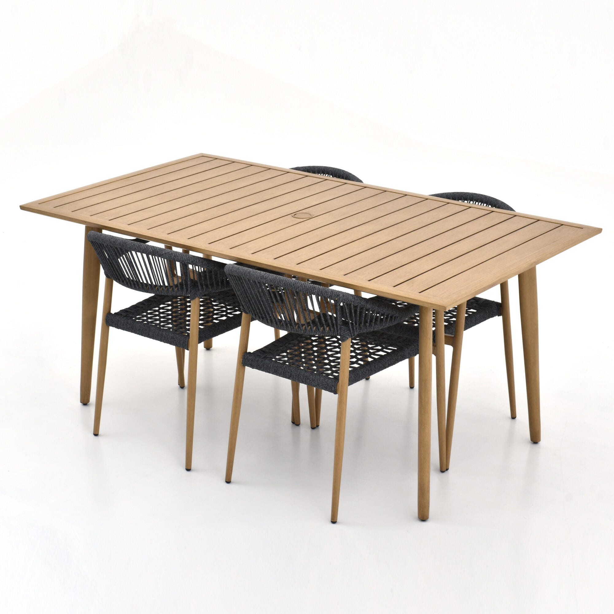 A-Eco Living Loto Outdoor Dining Table and 4 Chairs, , large