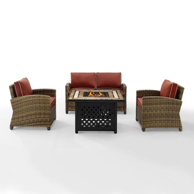Bradenton 4-Piece Outdoor Conversation Set with Fire Pit Table