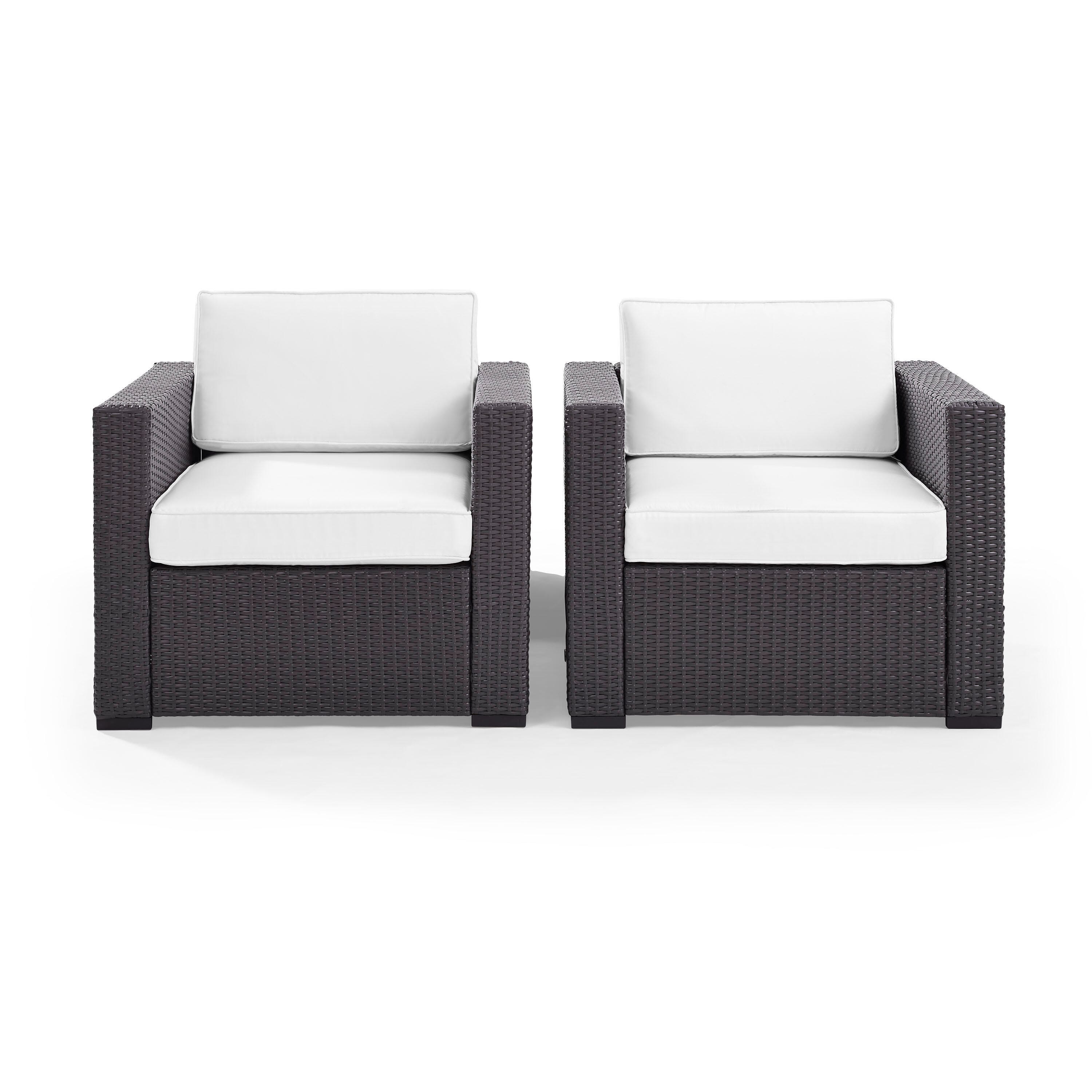 Biscayne 2Pc Outdoor Wicker Chair Set, White, large