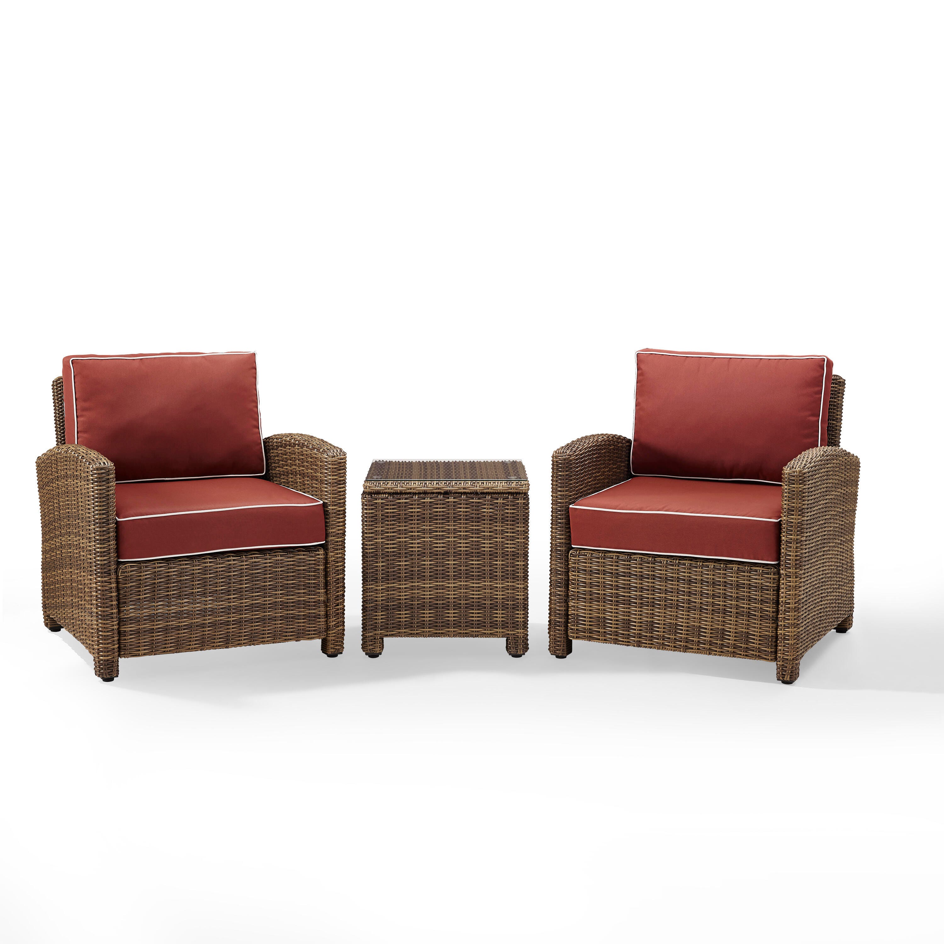 Bradenton 3Pc Outdoor Wicker Armchair Set, Sangria, large