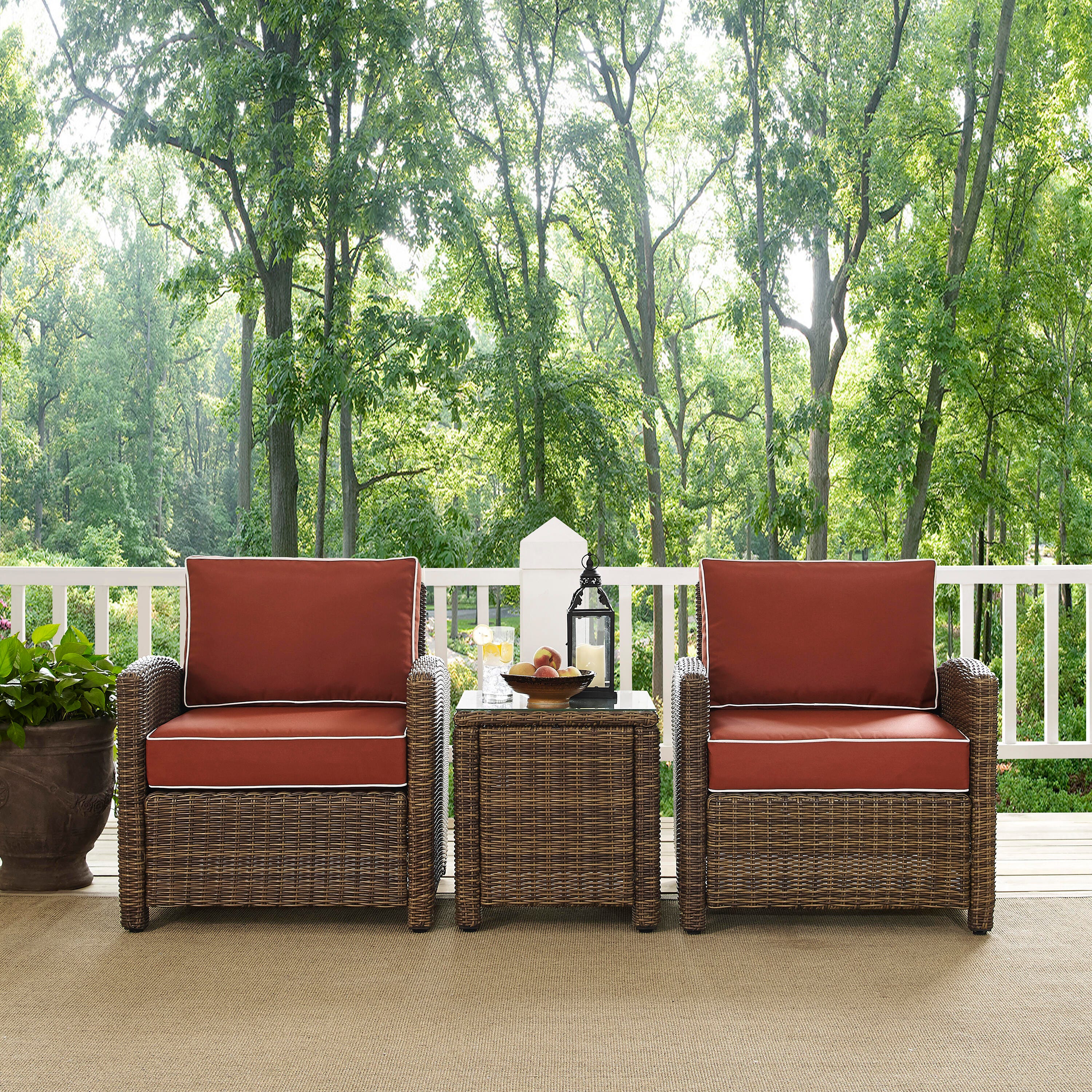 Bradenton 3Pc Outdoor Wicker Armchair Set, Sangria, large