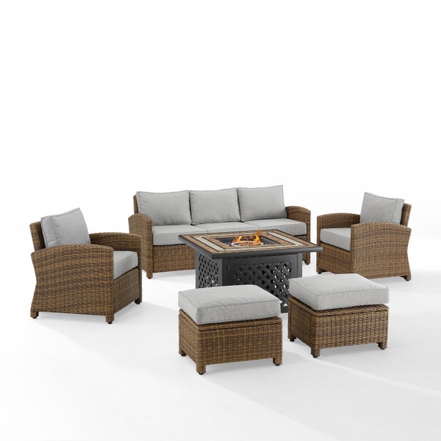 Bradenton 6-Piece Outdoor Conversation Set with Fire Pit Table