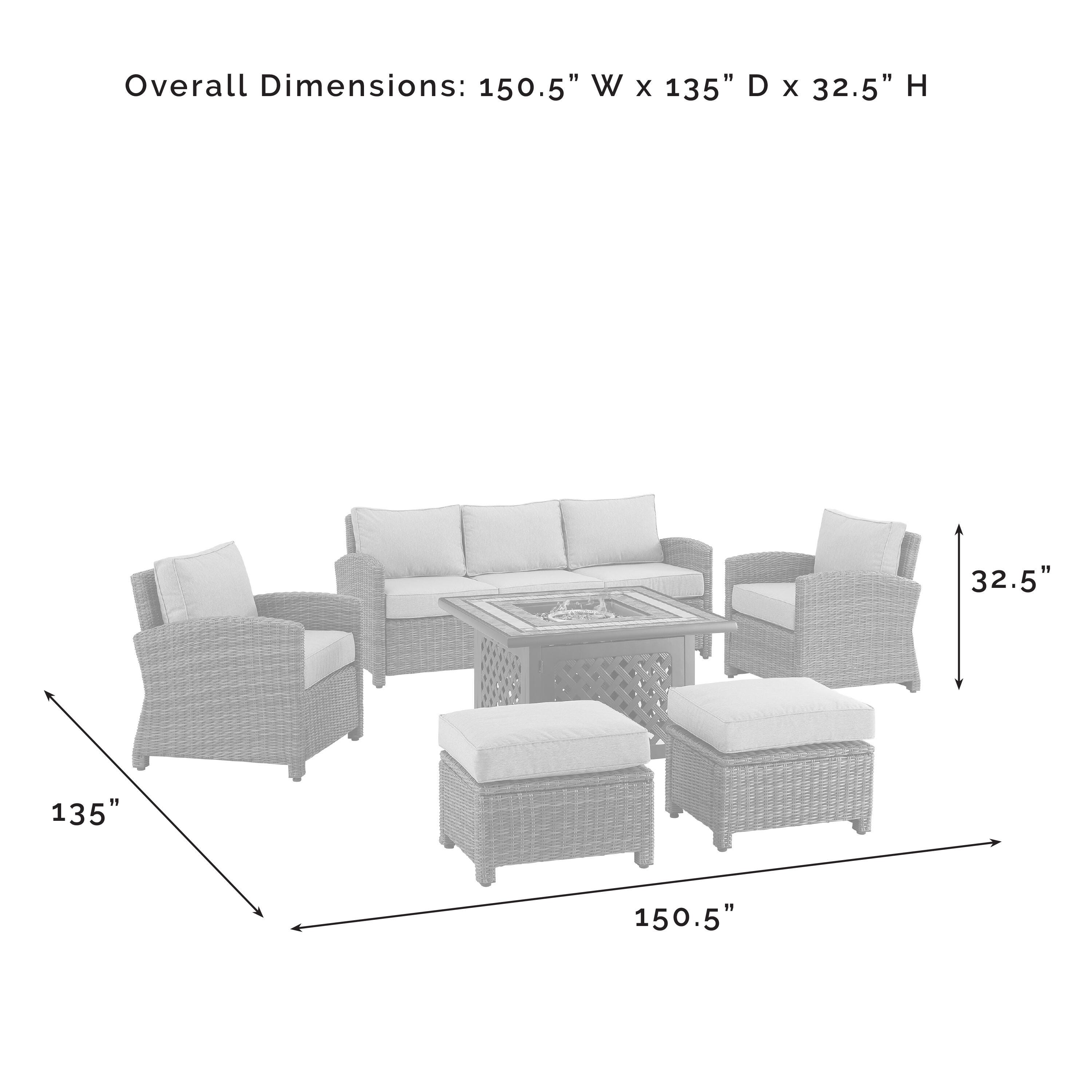 Bradenton 6-Piece Outdoor Conversation Set with Fire Pit Table