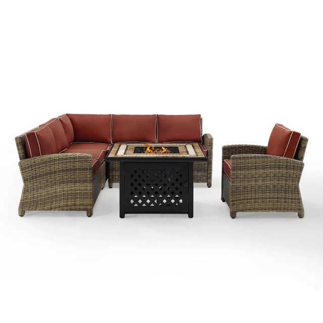 Bradenton 5 Piece Outdoor Sectional Set with Fire Table