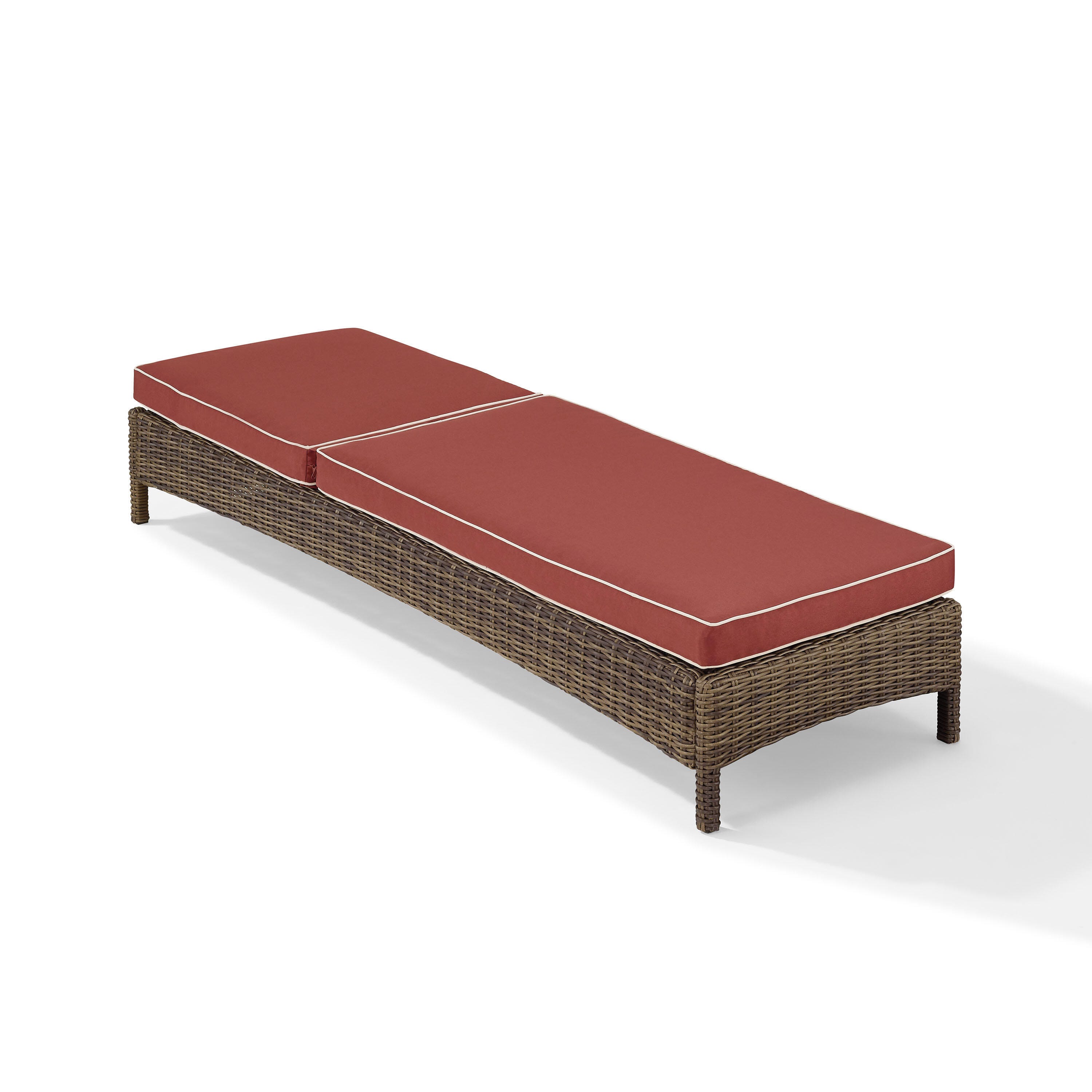 Bradenton Outdoor Wicker Chaise Lounge, Sangria, large
