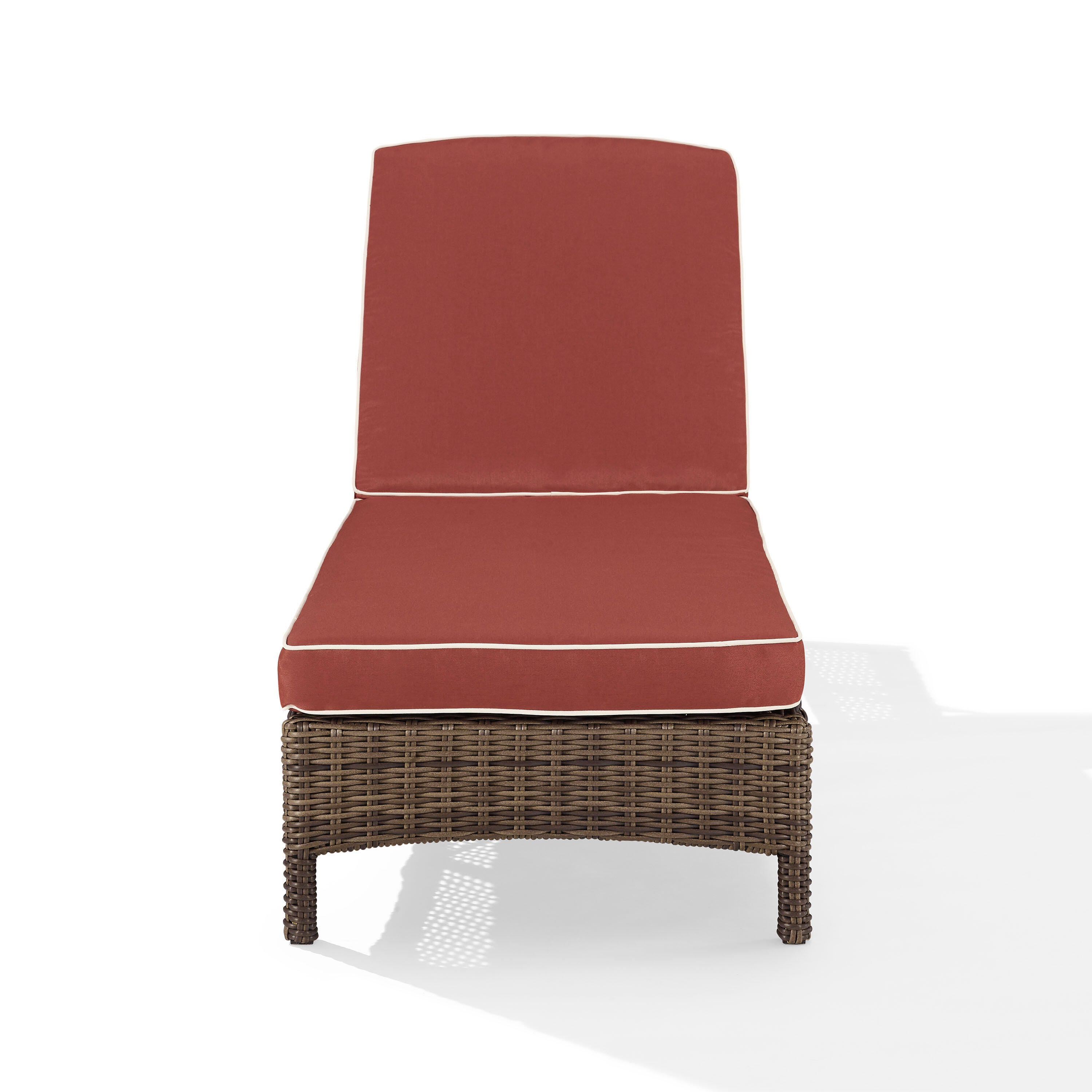 Bradenton Outdoor Wicker Chaise Lounge, Sangria, large