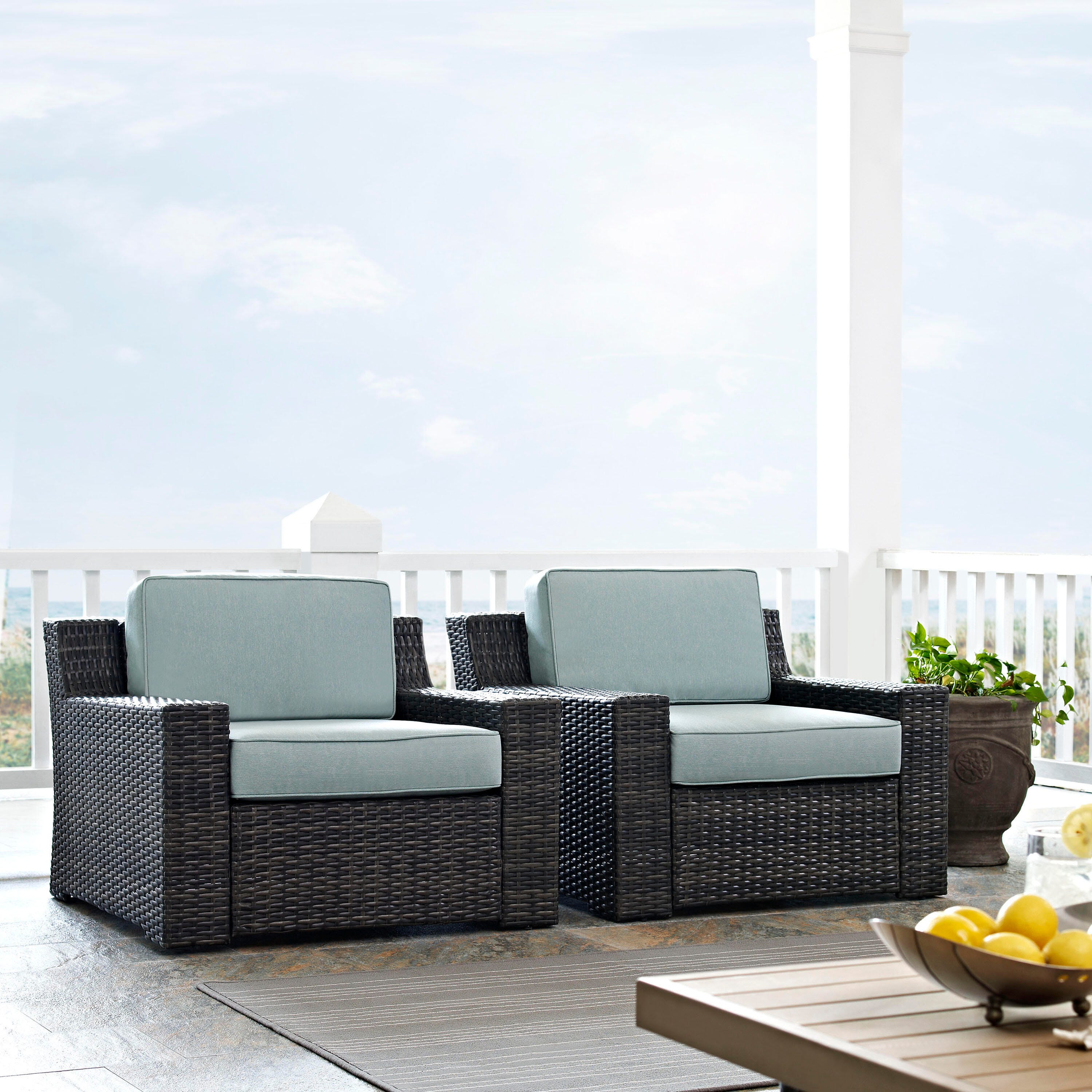 Beaufort 2Pc Outdoor Wicker Chair Set, , rollover