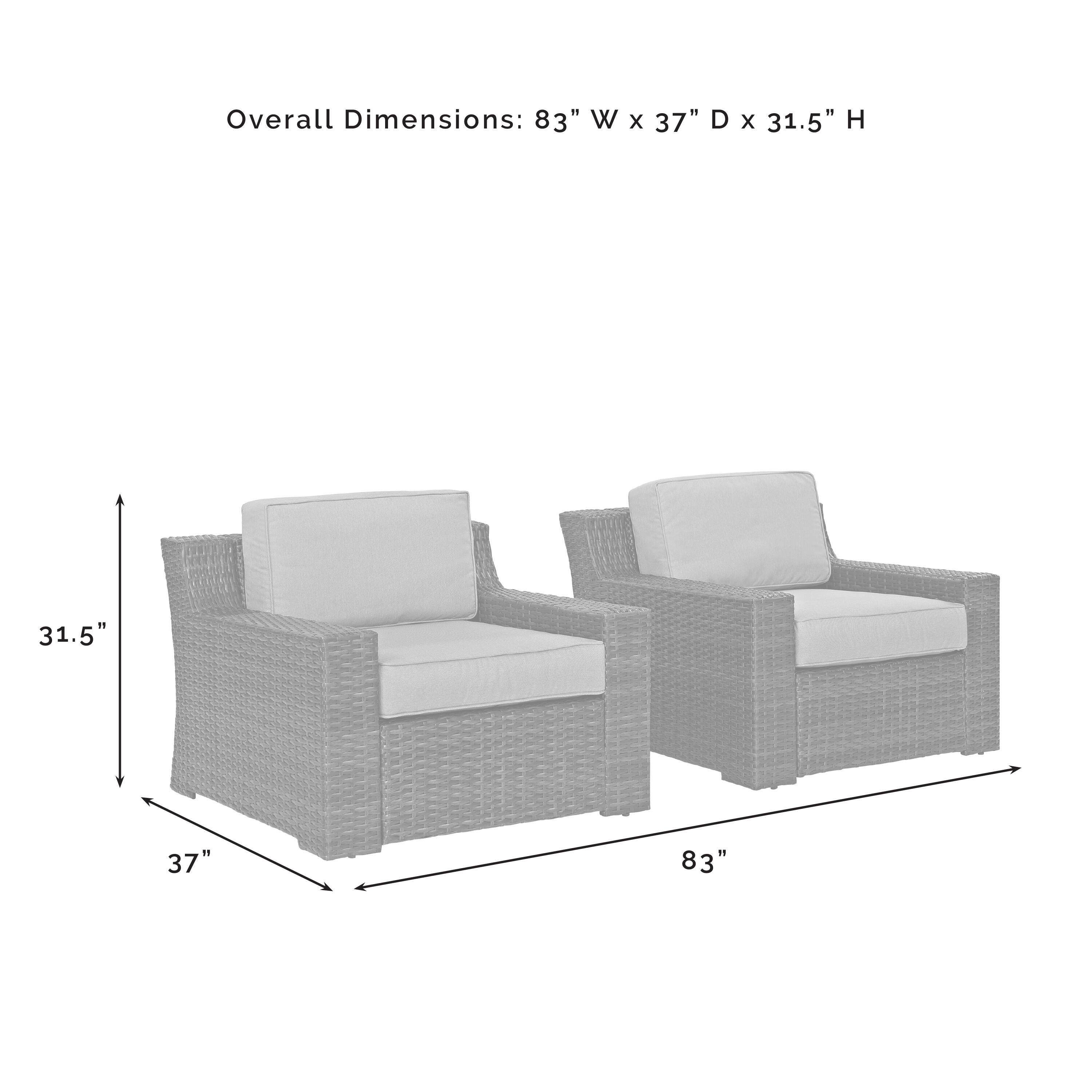 Beaufort 2Pc Outdoor Wicker Chair Set, , large