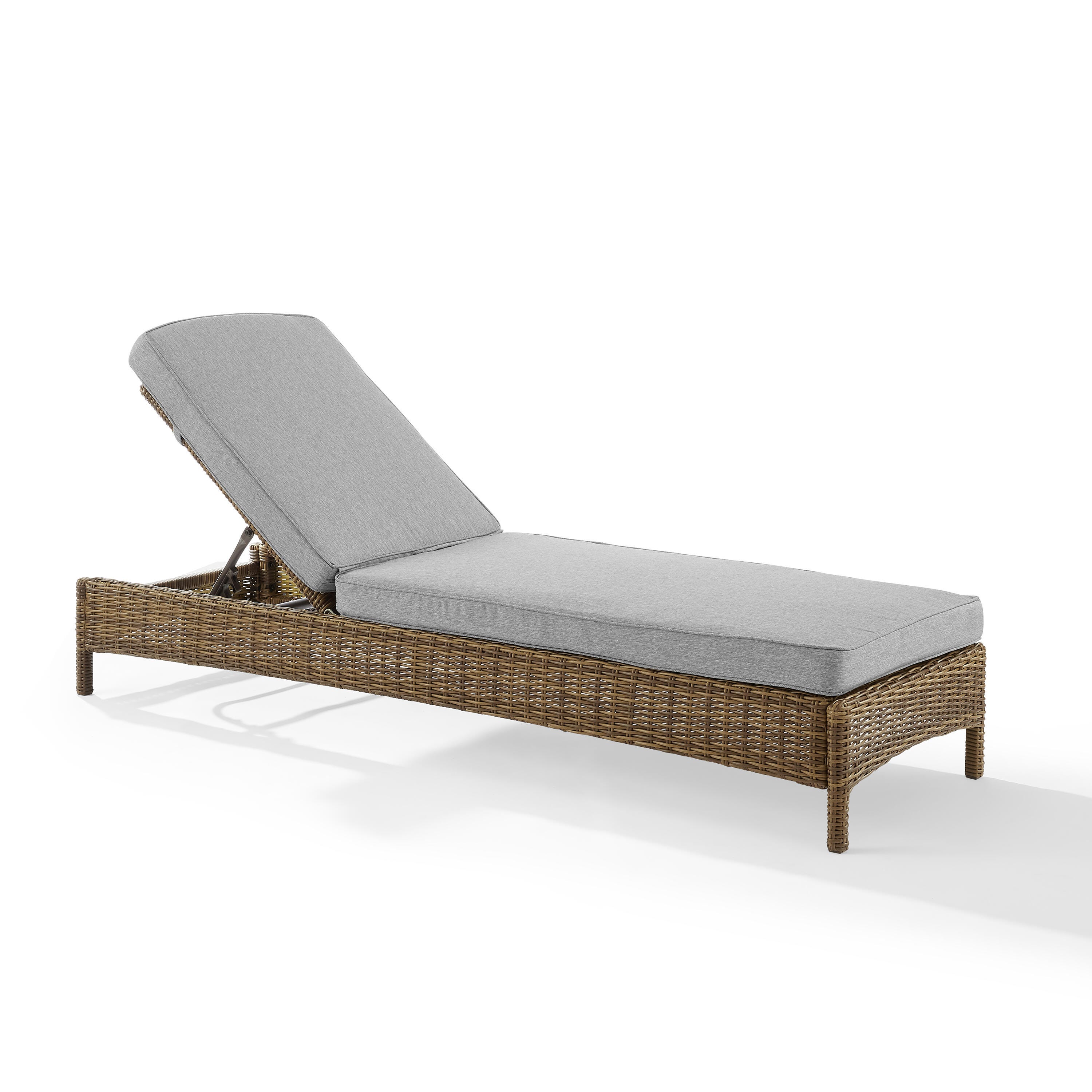Bradenton Outdoor Wicker Chaise Lounge, Gray, large