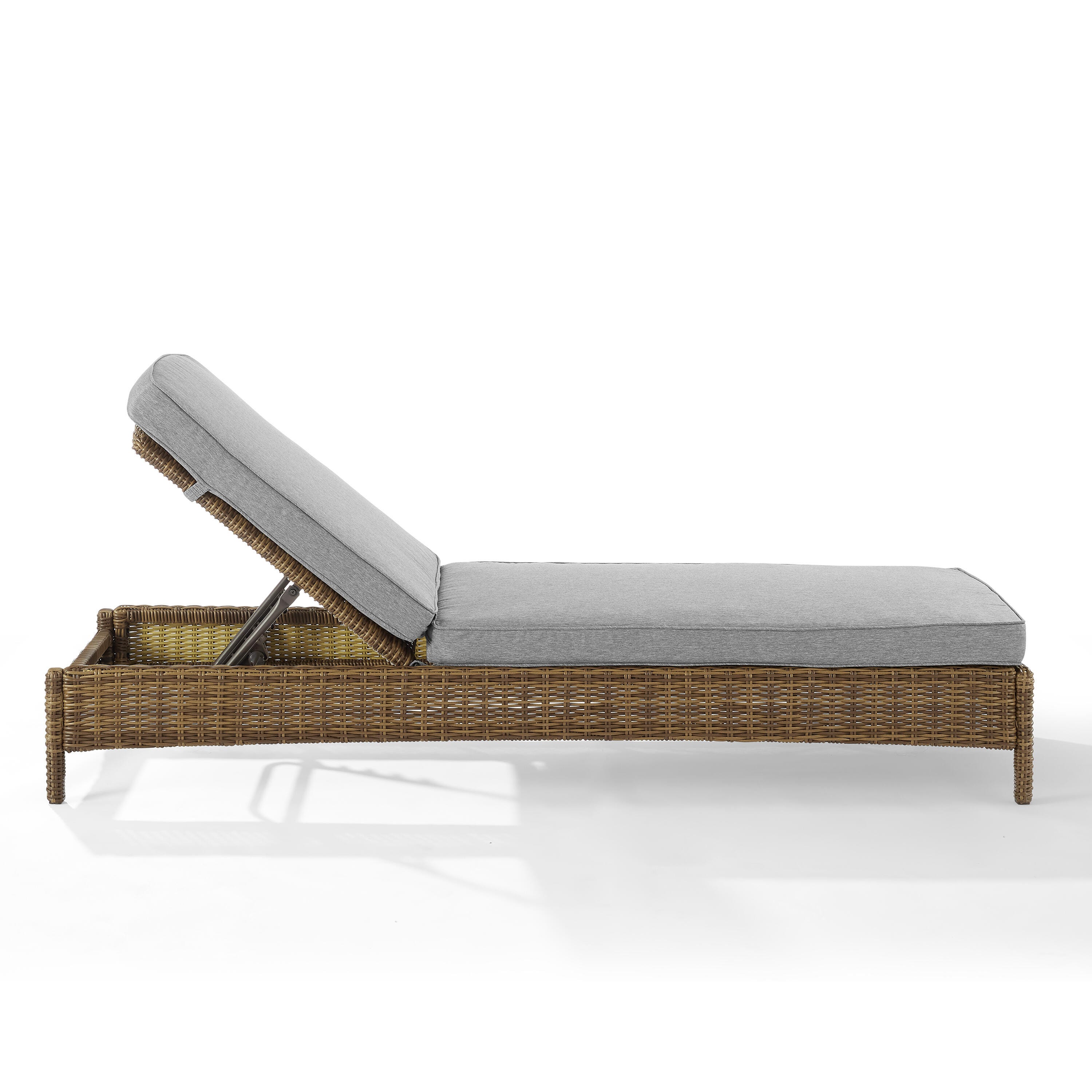 Bradenton Outdoor Wicker Chaise Lounge, Gray, large