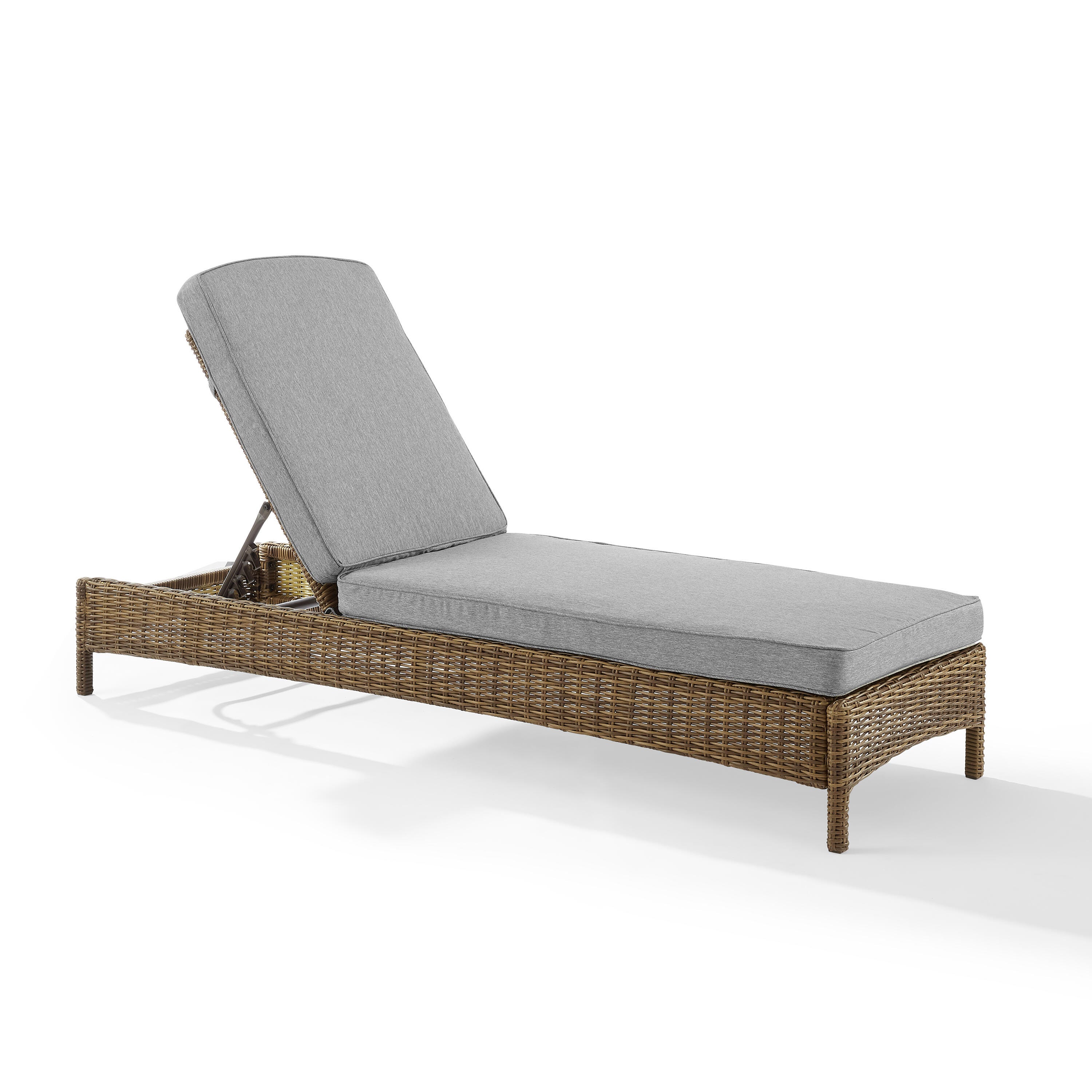 Bradenton Outdoor Wicker Chaise Lounge, Gray, large