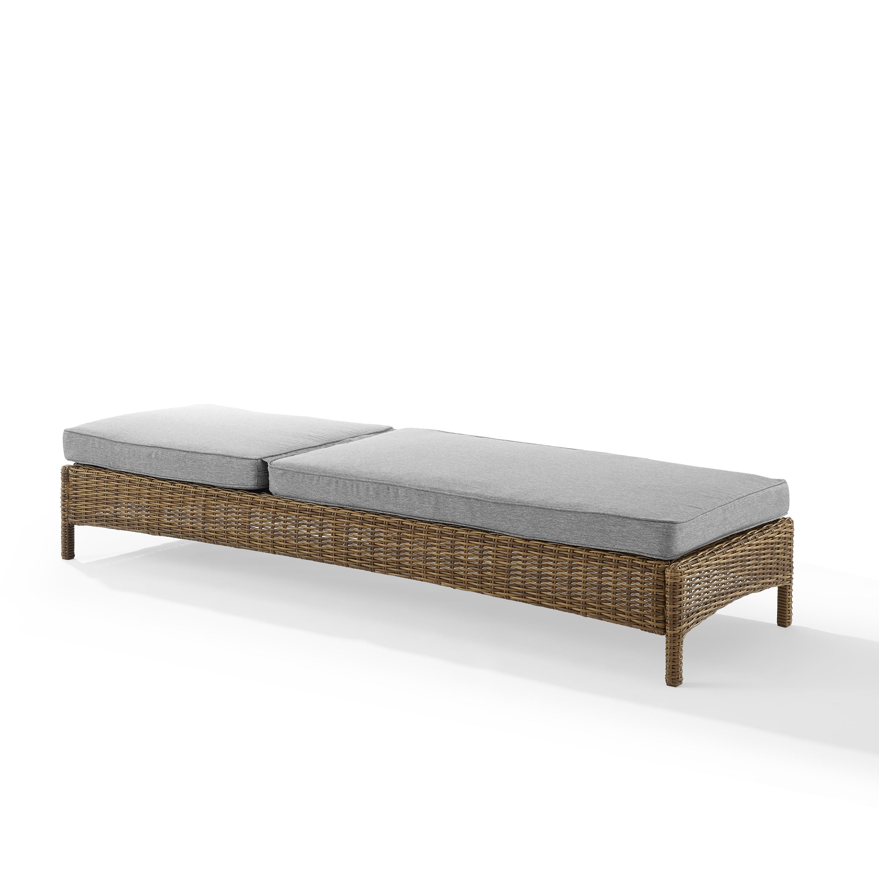Bradenton Outdoor Wicker Chaise Lounge, Gray, large