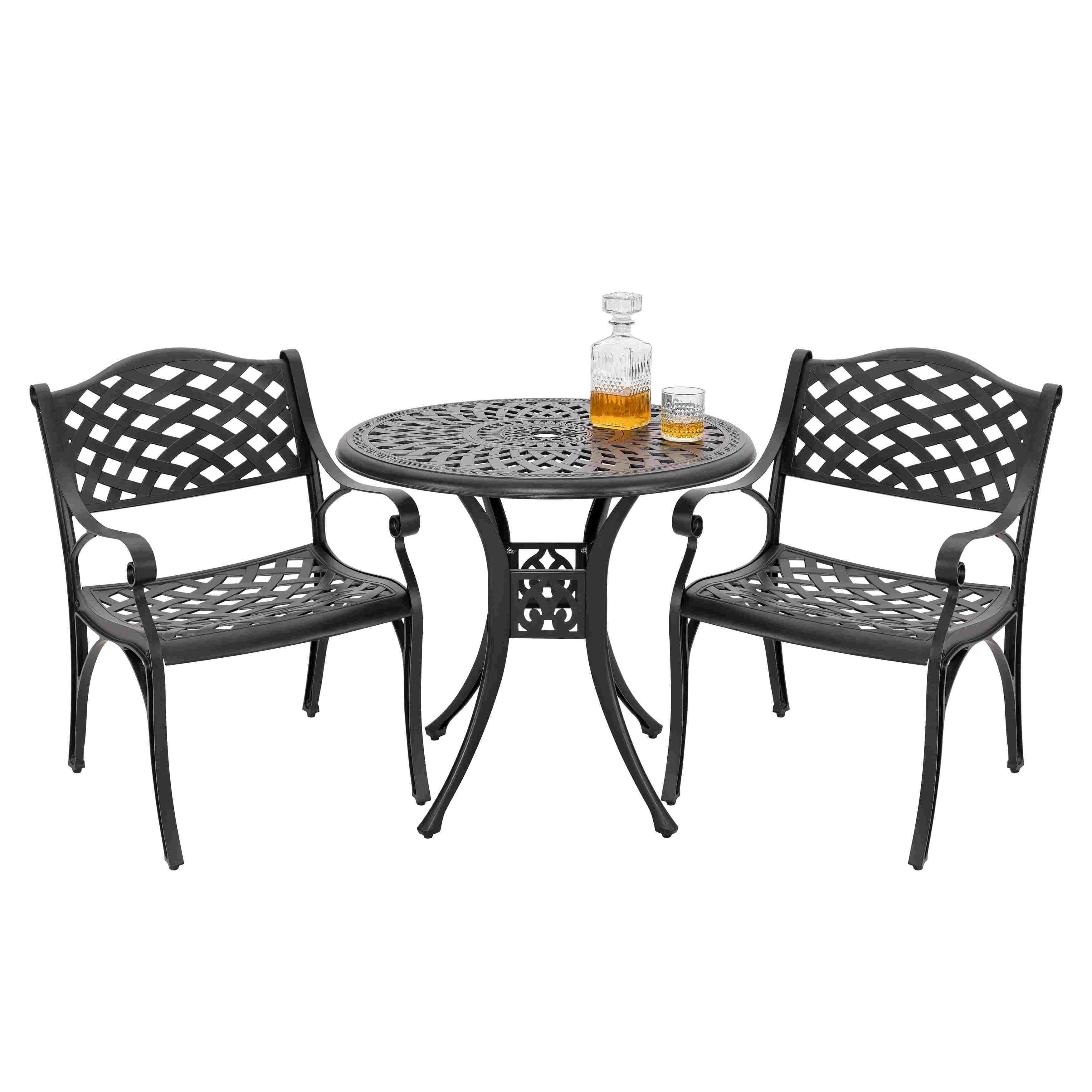 Nuu Garden Outdoor Bistro Table and 2 Chairs, , large