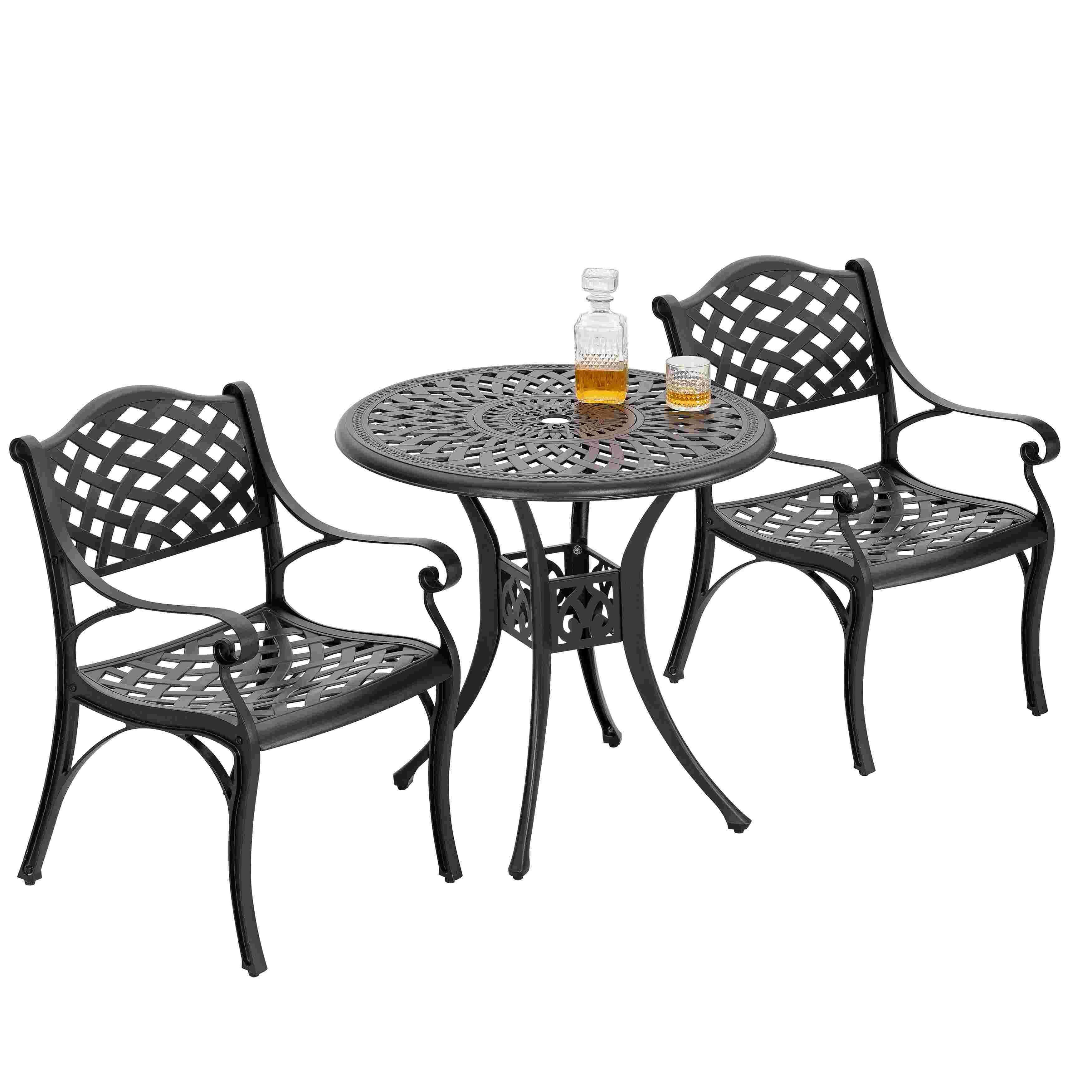 Nuu Garden Outdoor Bistro Table and 2 Chairs, , large