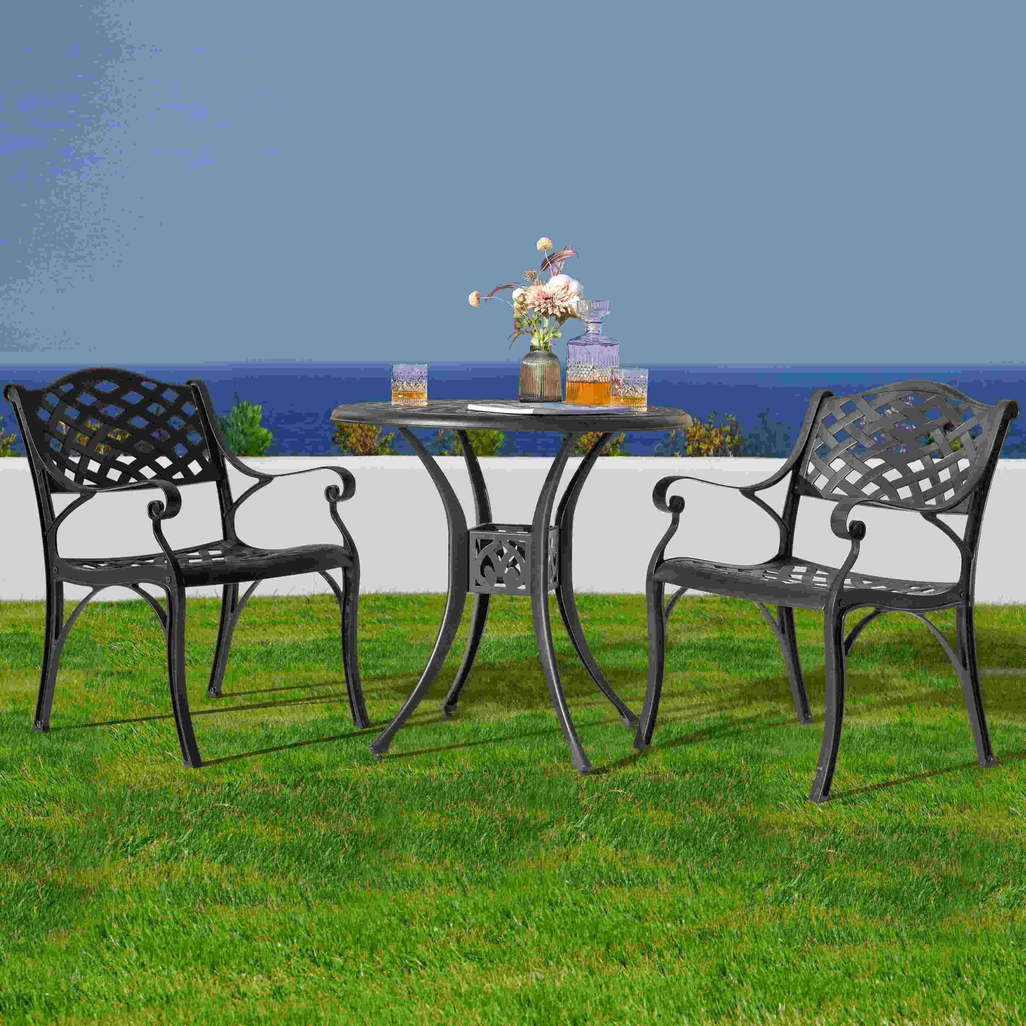 Nuu Garden Outdoor Bistro Table and 2 Chairs, , large