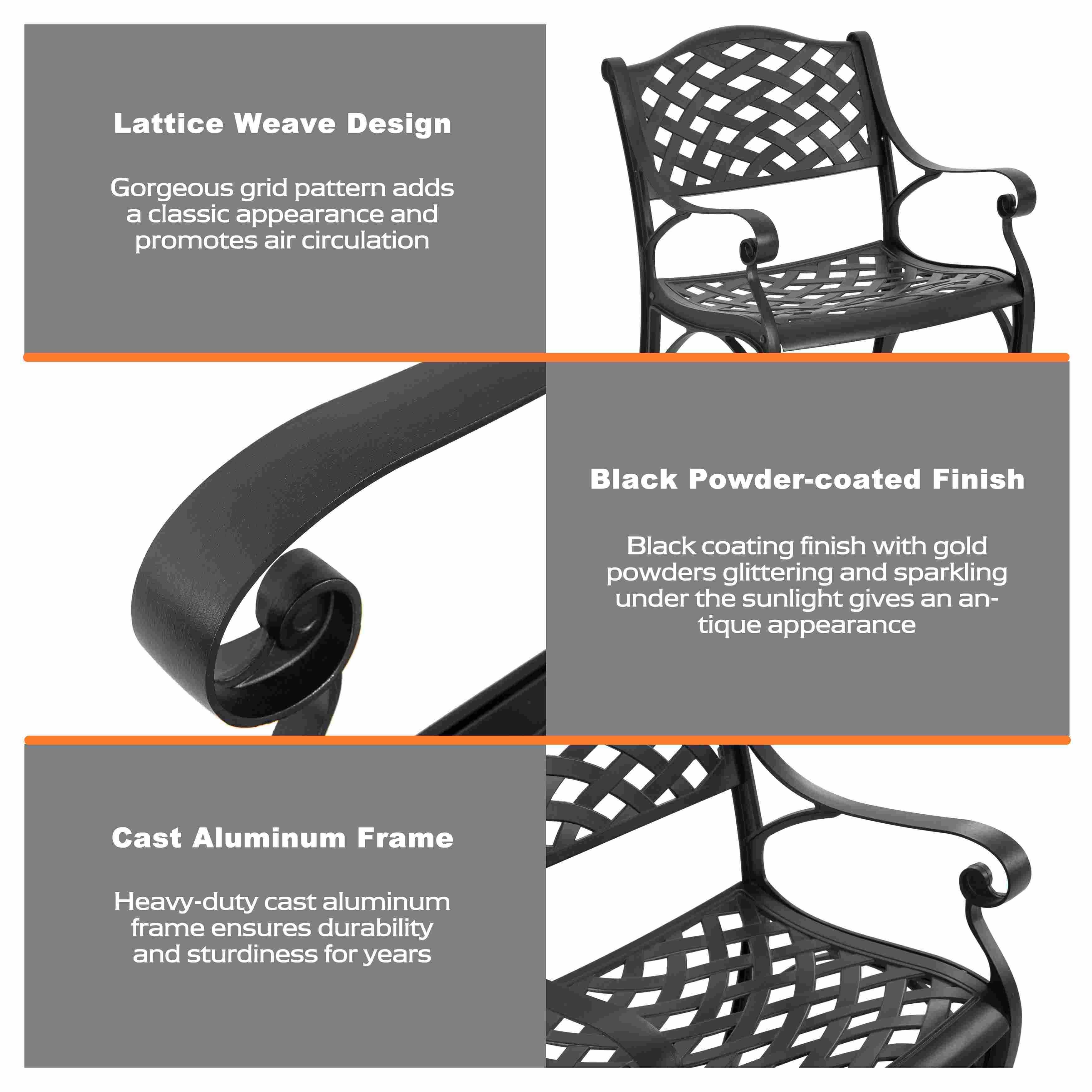 Nuu Garden Outdoor Bistro Table and 2 Chairs, , large