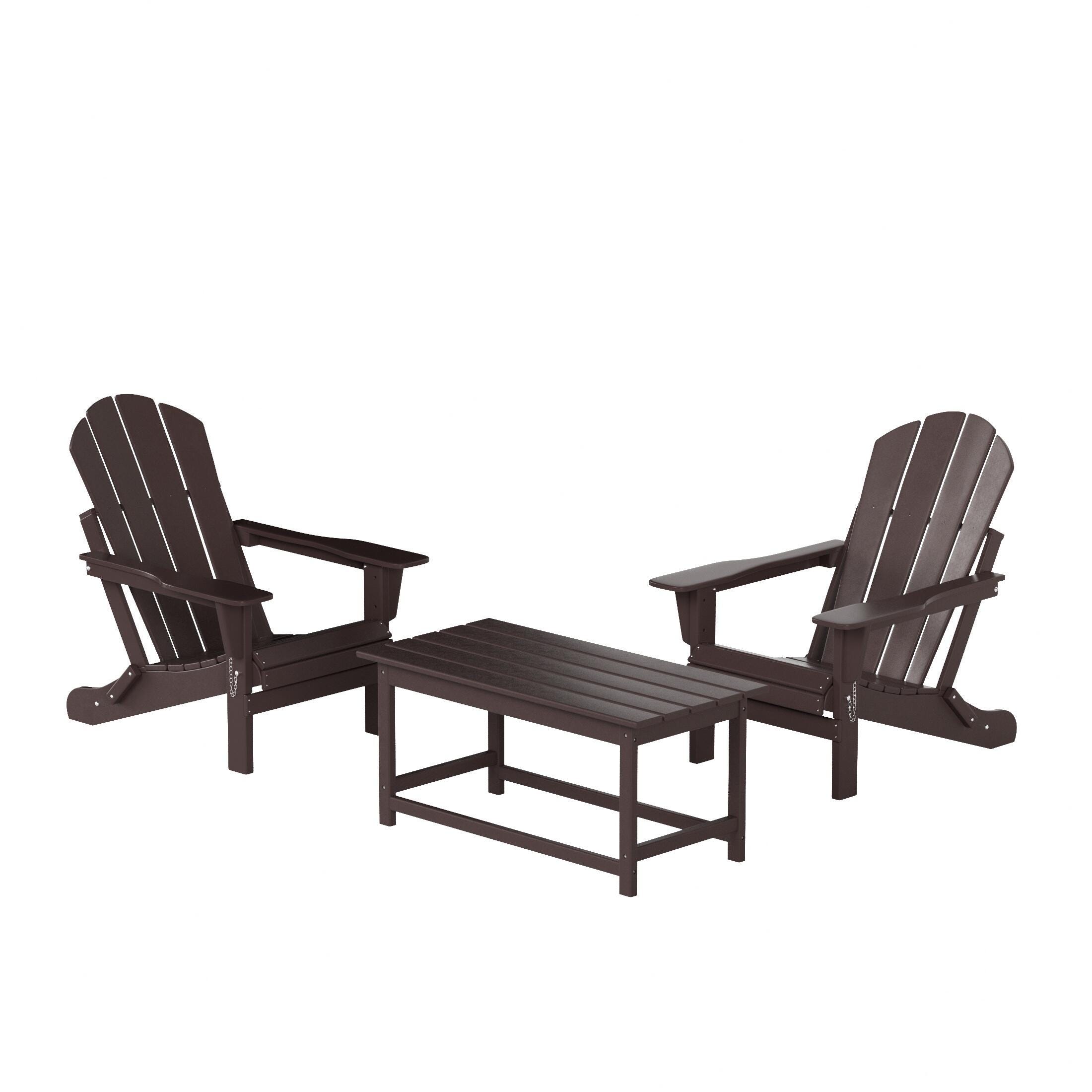 Newport Folding Adirondack Chairs and Table Set | Ashley