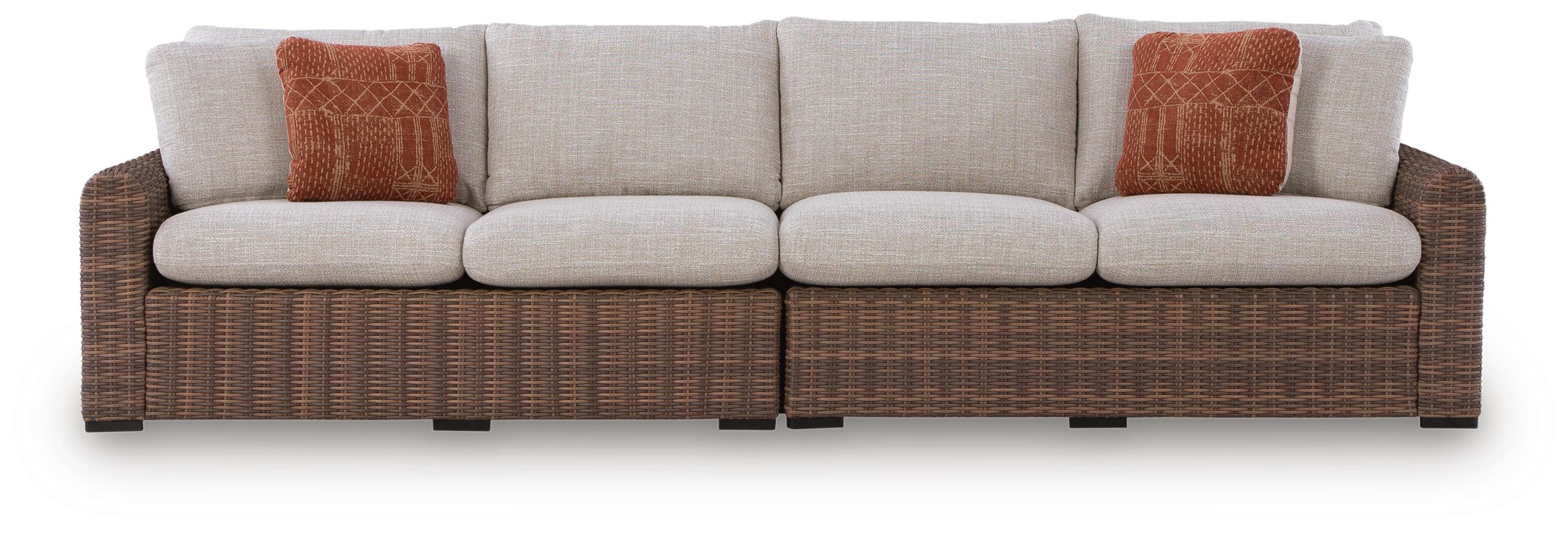 Dolan Creek Outdoor Right and Left-arm Facing Loveseat with Cushion (Set of 2)
