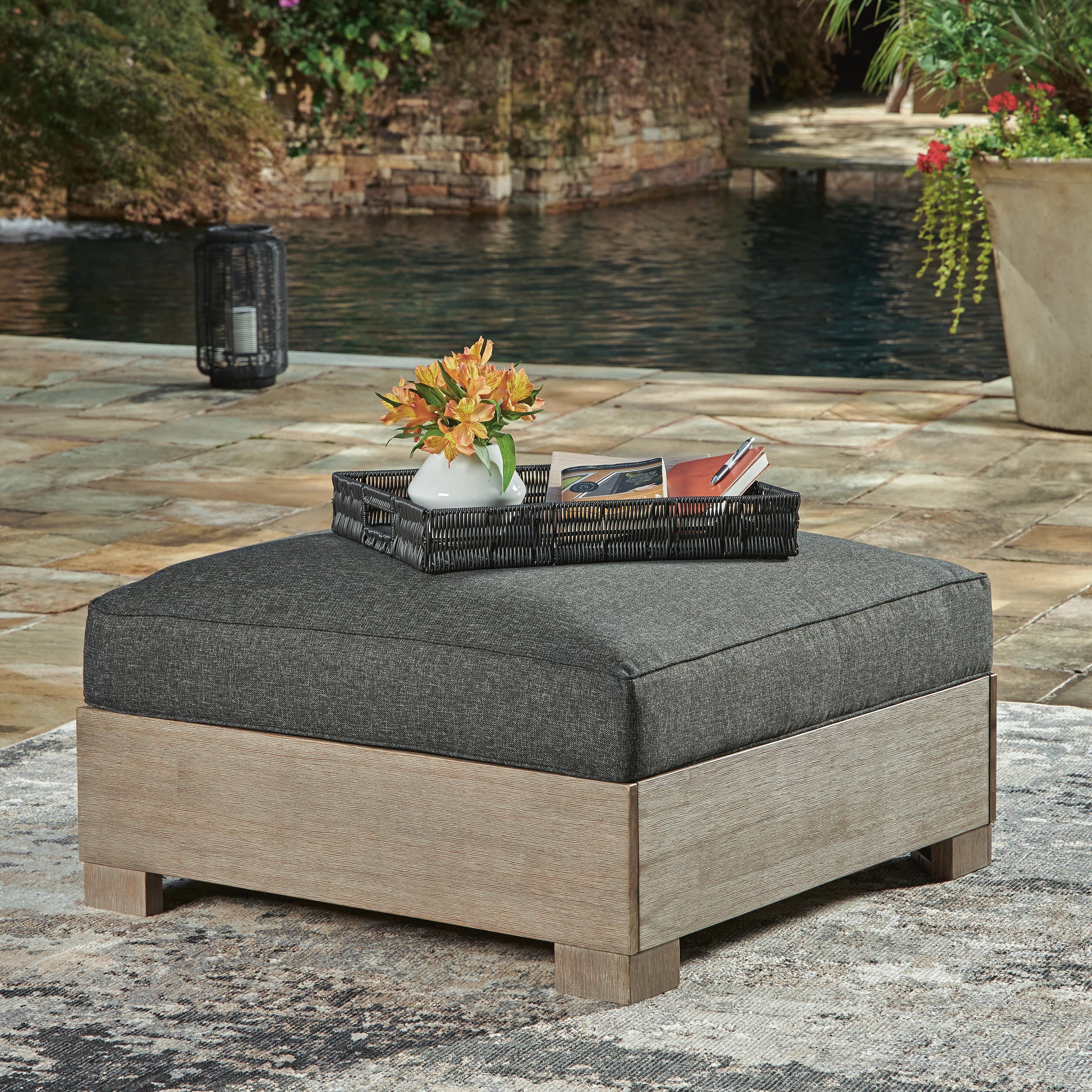 Citrine Park Outdoor Ottoman with Cushion - image 1