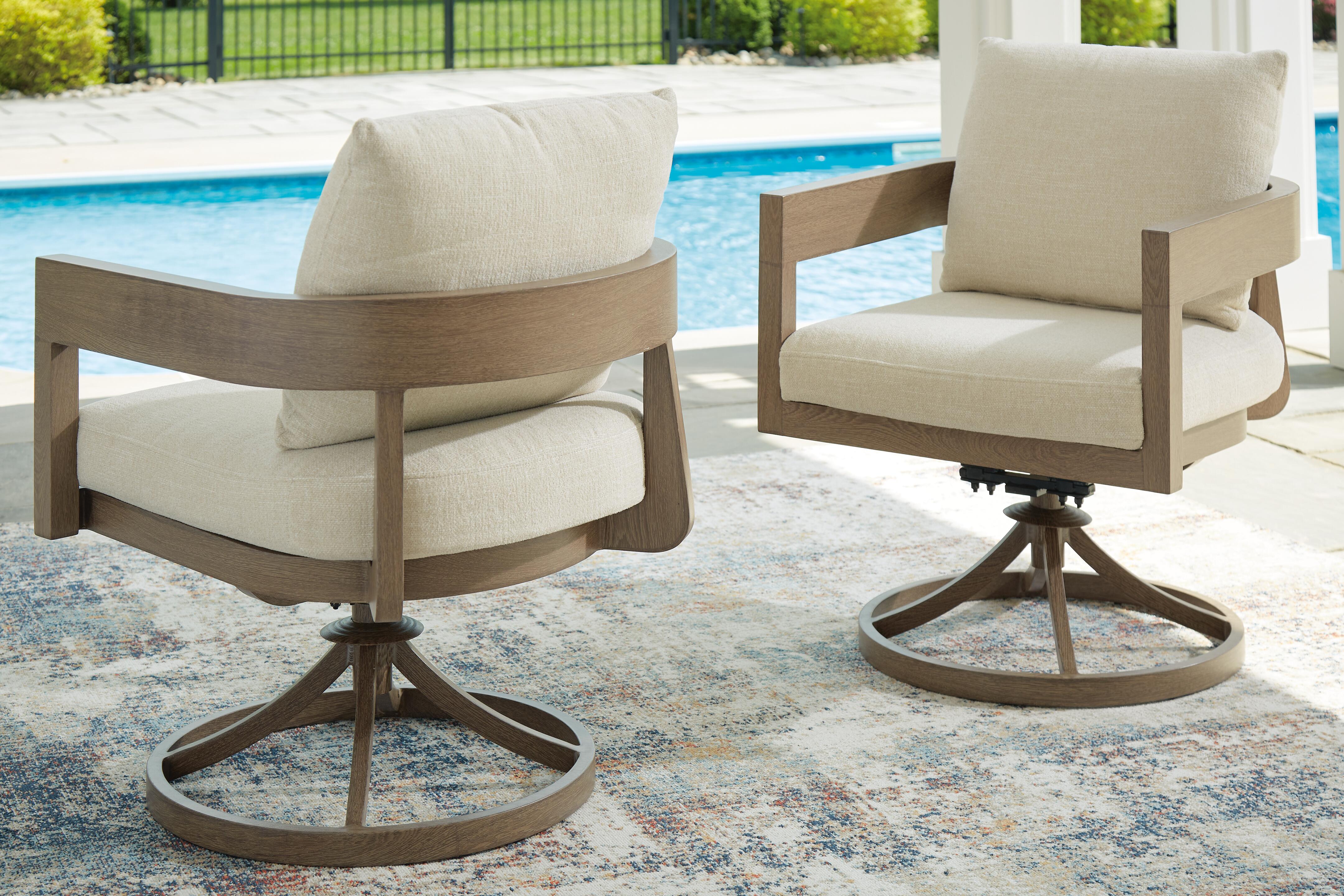 Serene Bay Outdoor Swivel Dining Chair with Cushion (Set of 2) - image 1