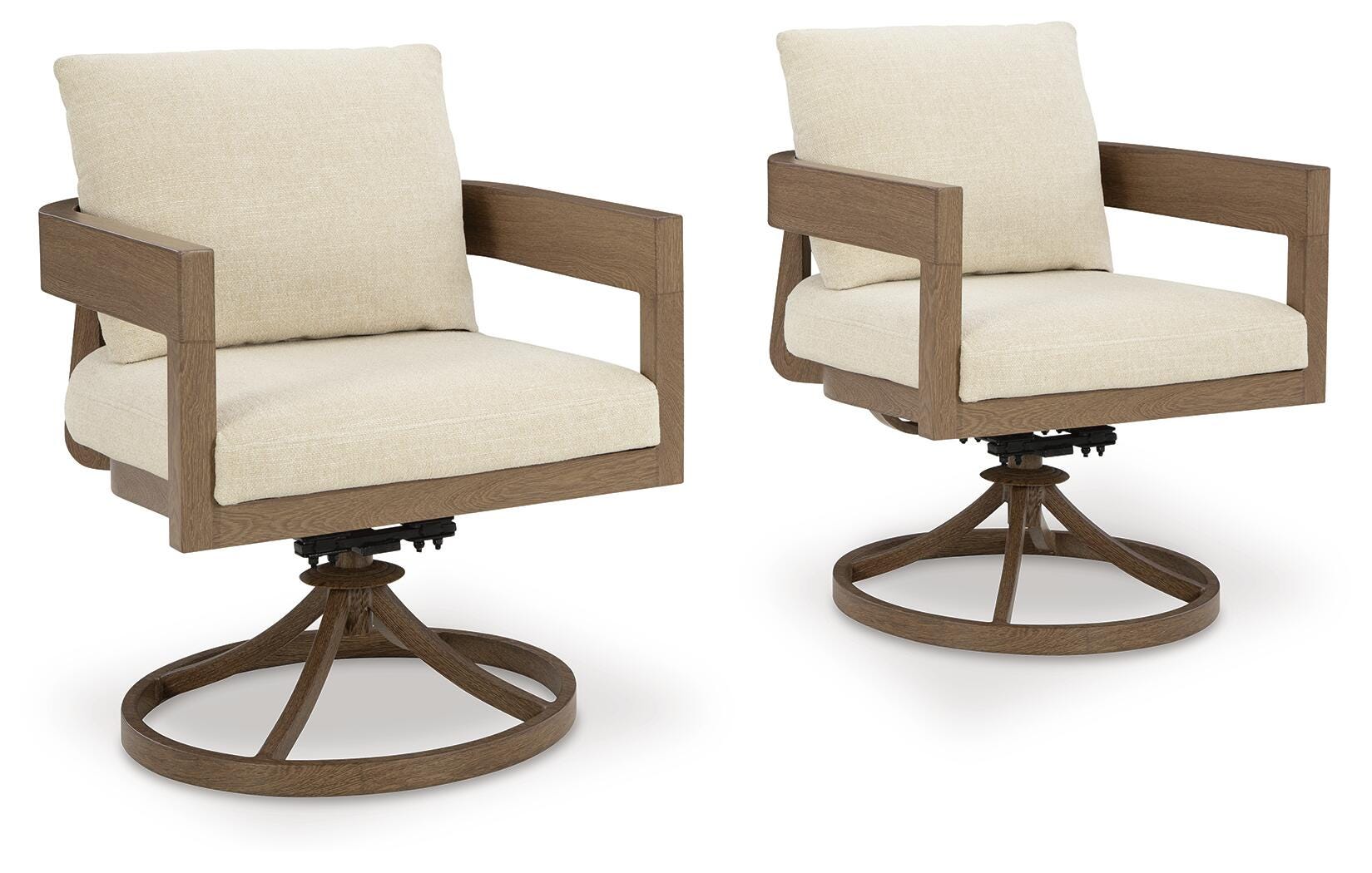 Serene Bay Outdoor Swivel Dining Chair with Cushion (Set of 2), , large