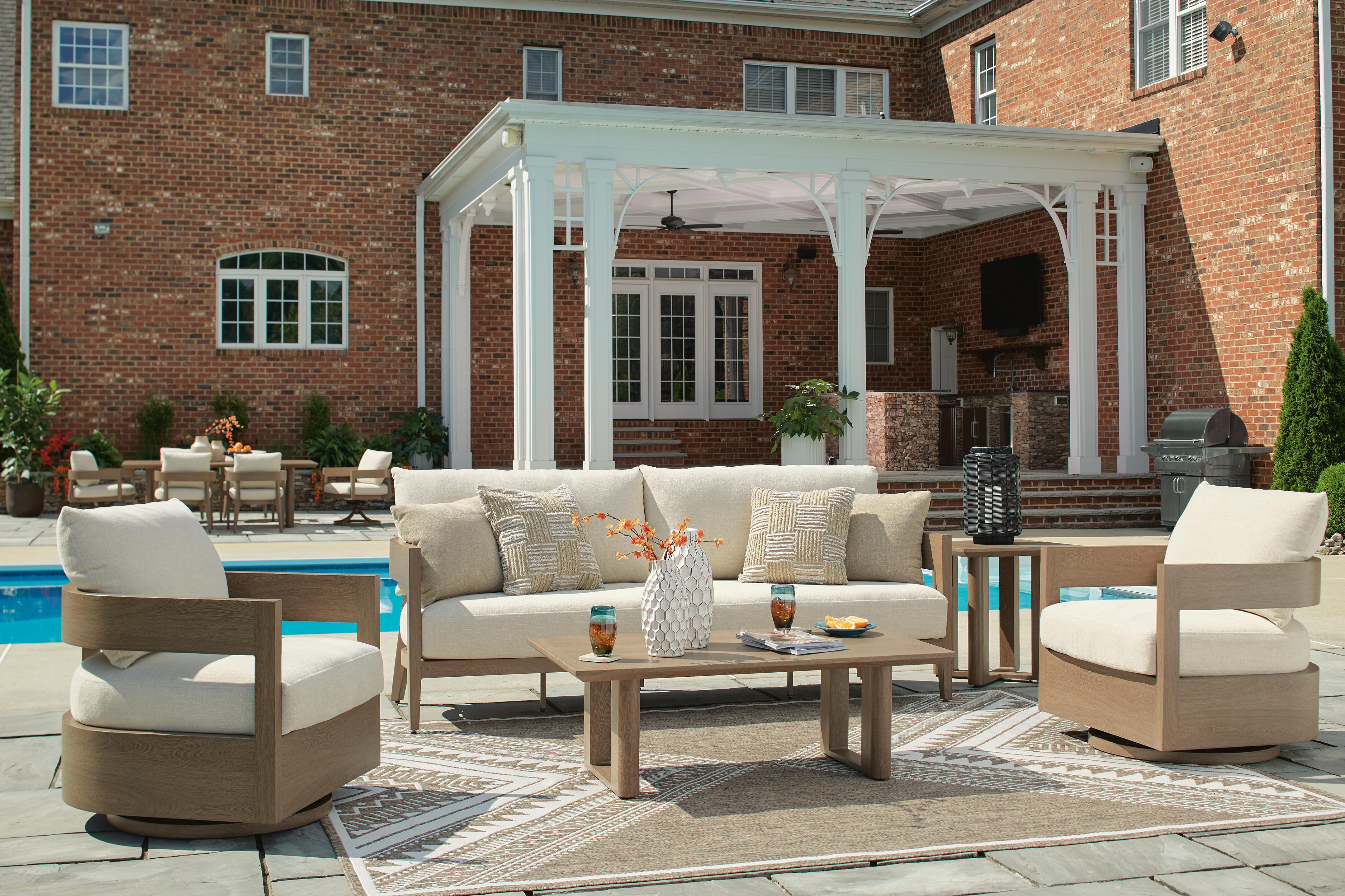 タグ付✨ジョセフアブード× ラニフィーチョローマ　セットアップ　L ペイズリー Lofka 7-Piece Outdoor Gray Sectional Patio Furniture Set, PE