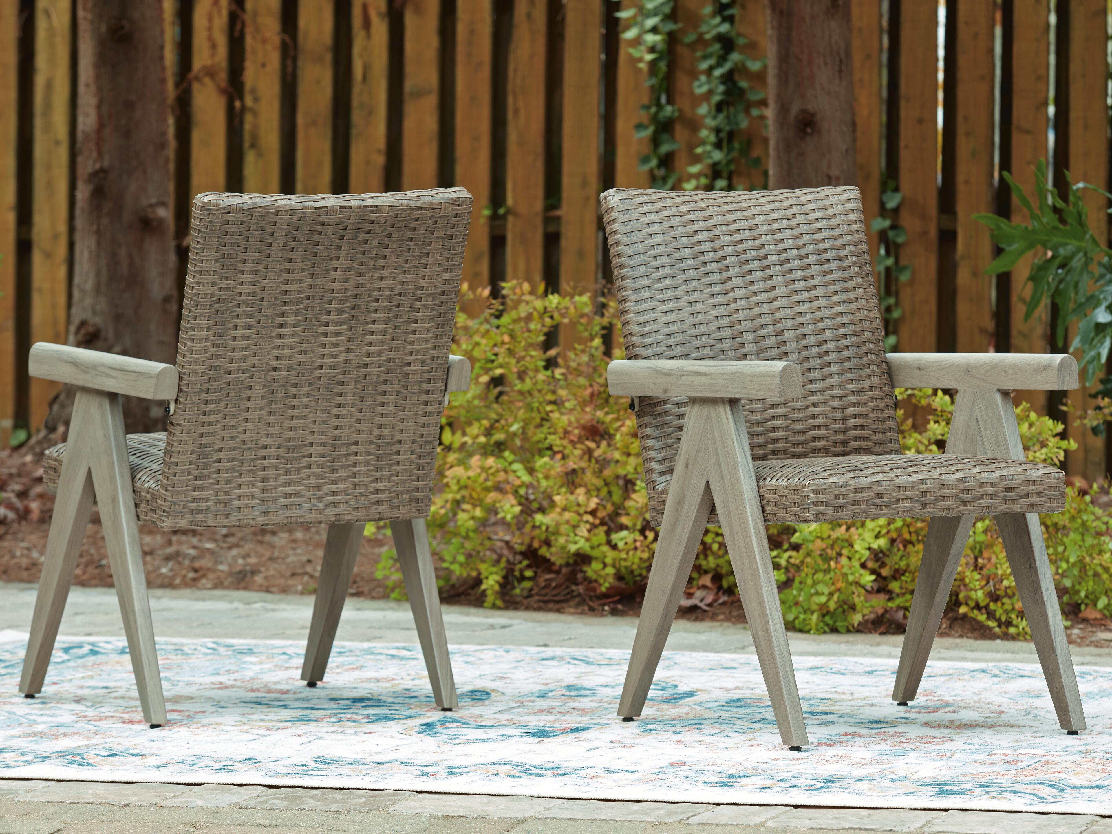 Carisbo Outdoor Arm Chair (Set of 2), Beige