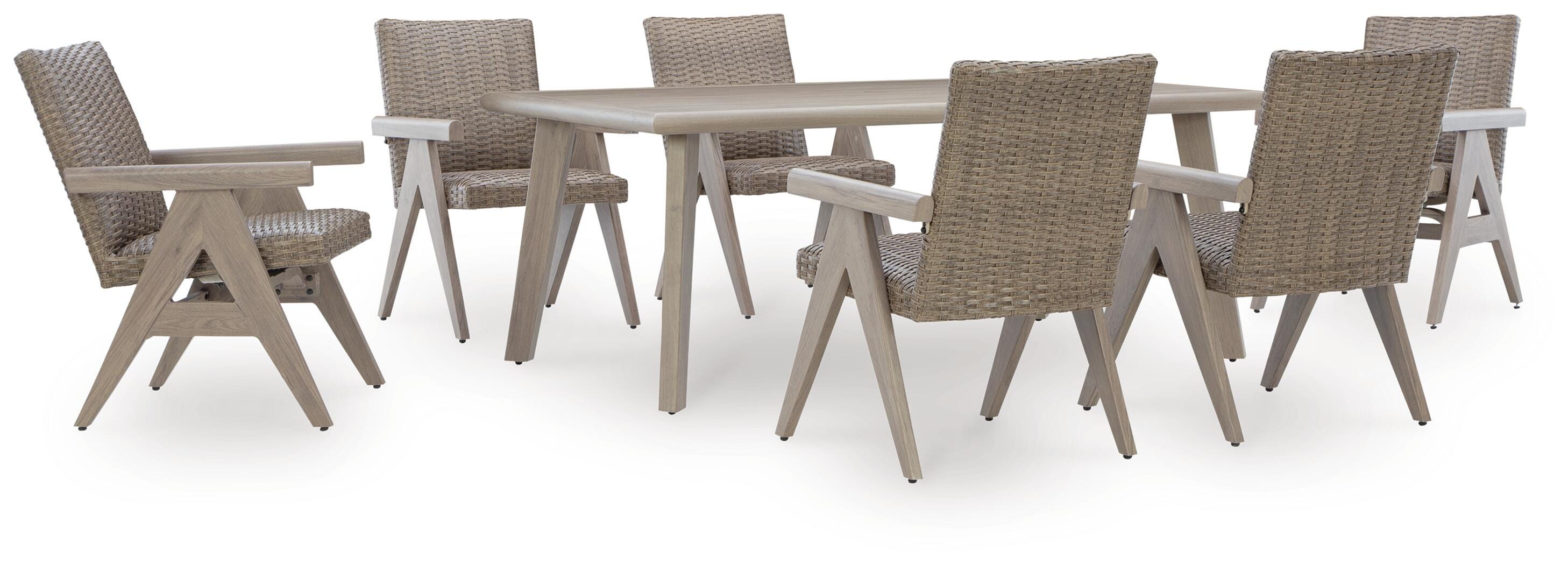 Carisbo Outdoor Dining Table and 6 Chairs, , large