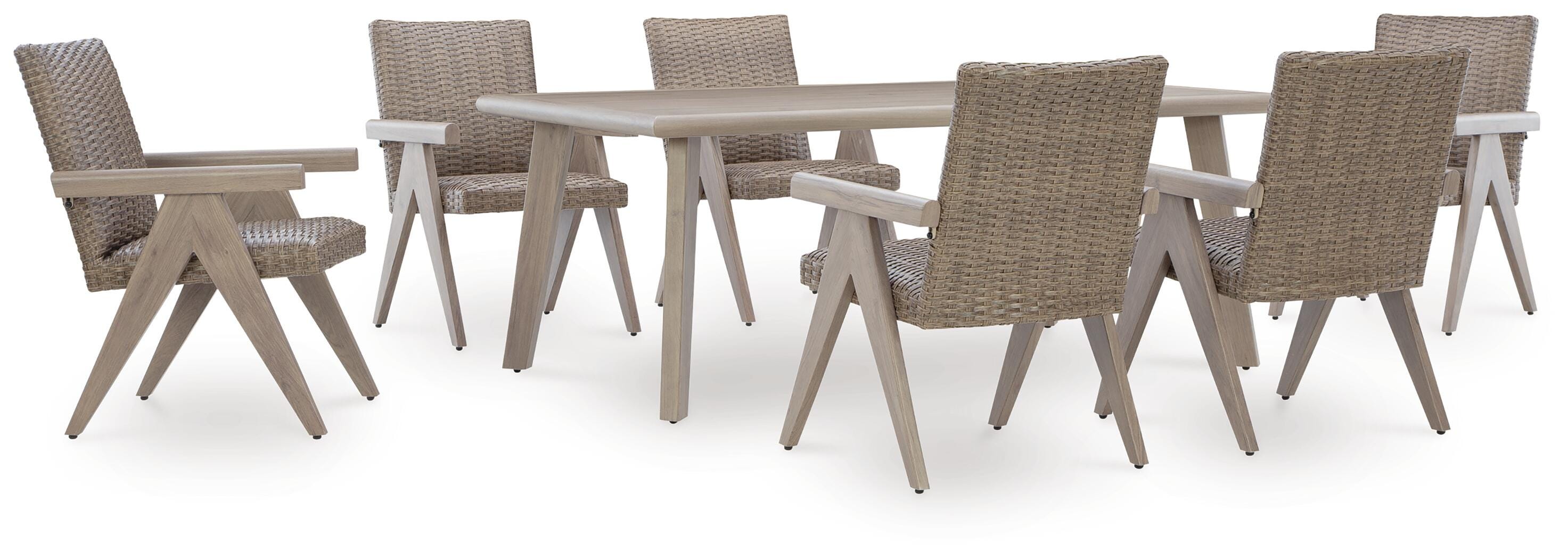 Carisbo Outdoor Dining Table and 6 Chairs, , large