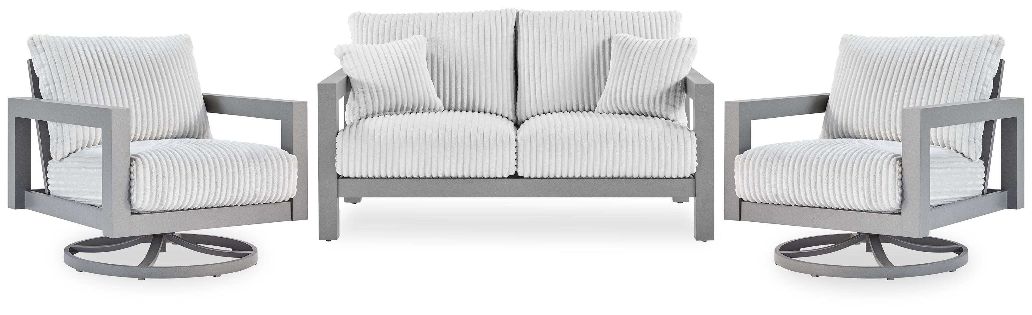 Moonlight View Outdoor Loveseat with 2 Lounge Chairs, , large