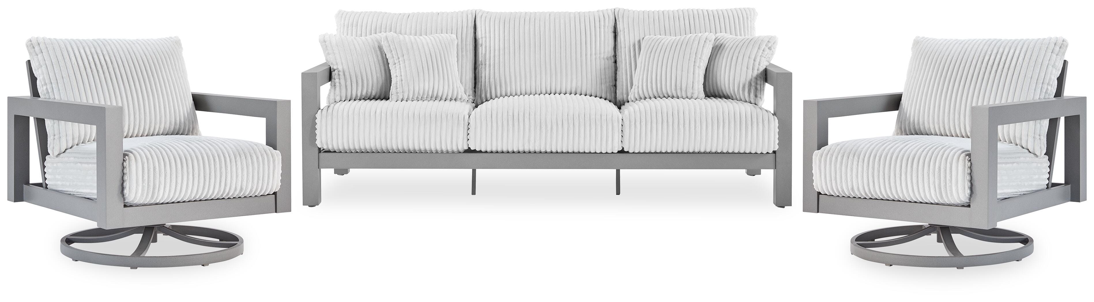 Moonlight View Outdoor Sofa with 2 Lounge Chairs