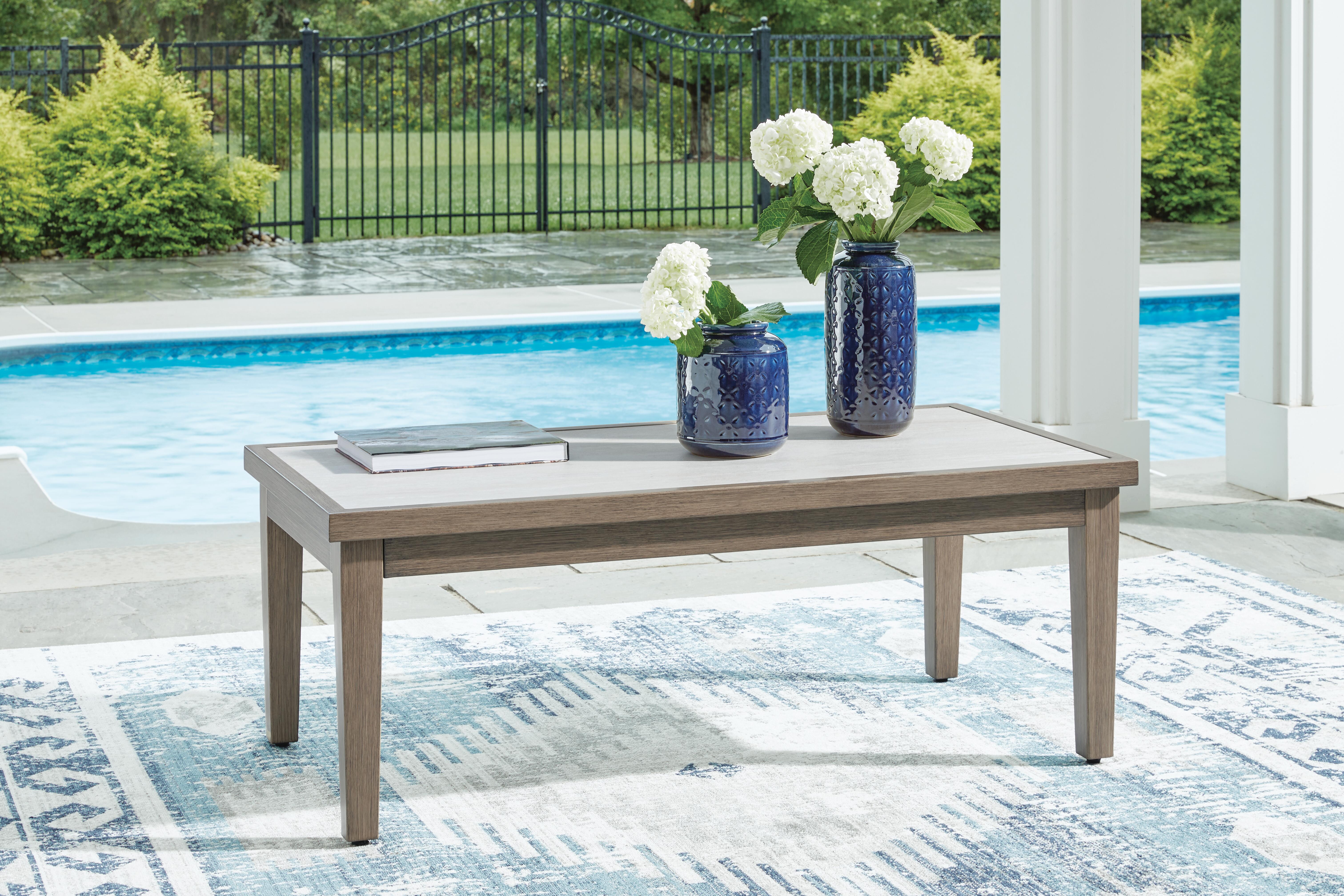 Rainier Ranch Outdoor Sofa and 2 Chairs with Coffee Table, , large