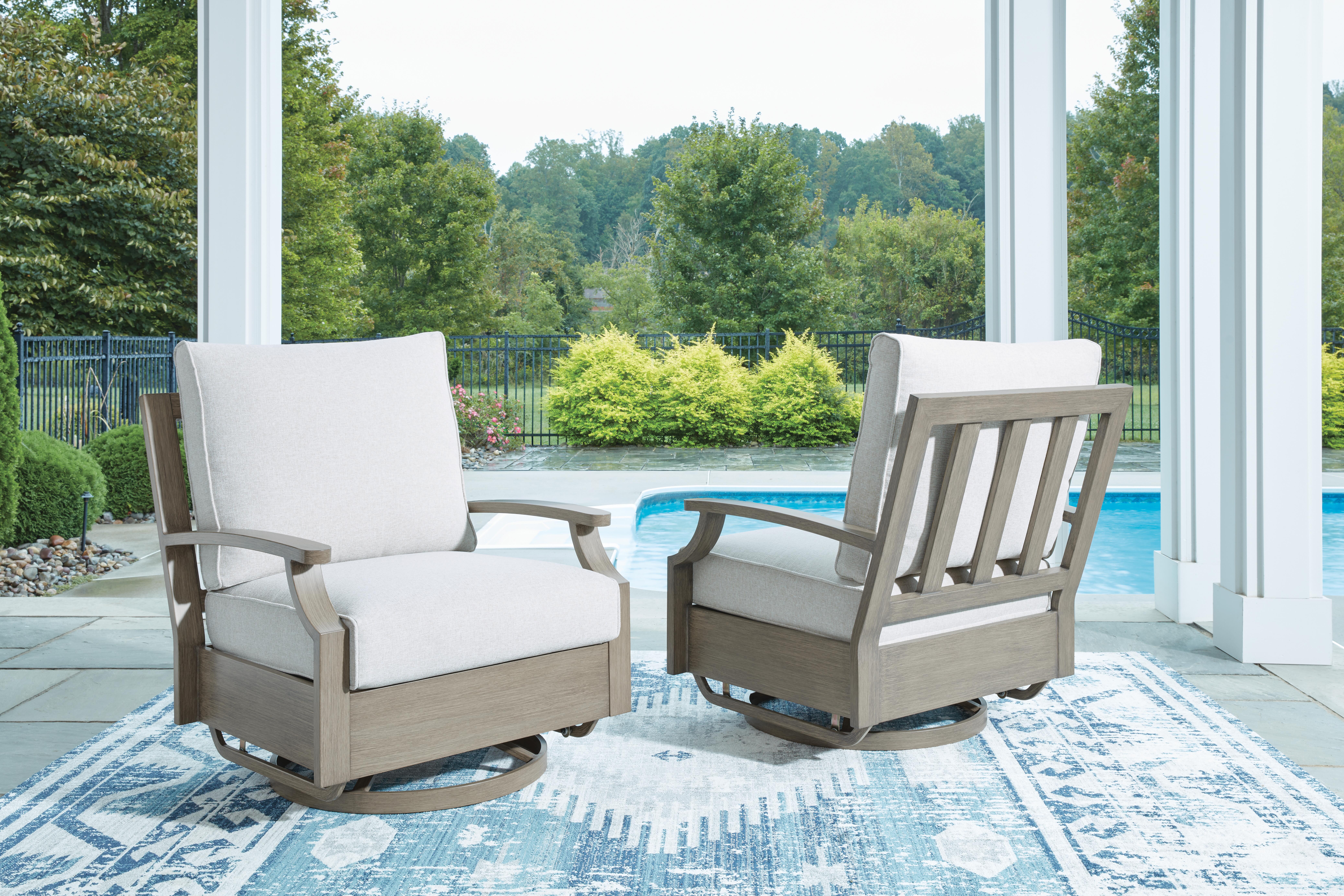 Rainier Ranch Outdoor Sofa and 2 Chairs with Coffee Table, , large
