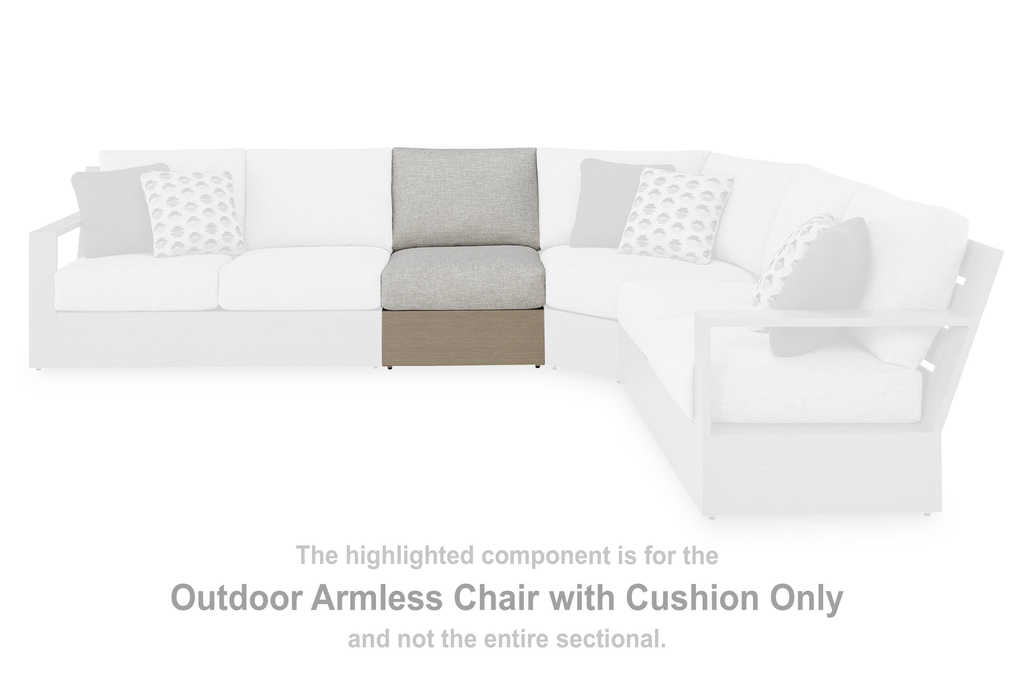 Kimpton Isle Outdoor Armless Chair with Cushion - image 2