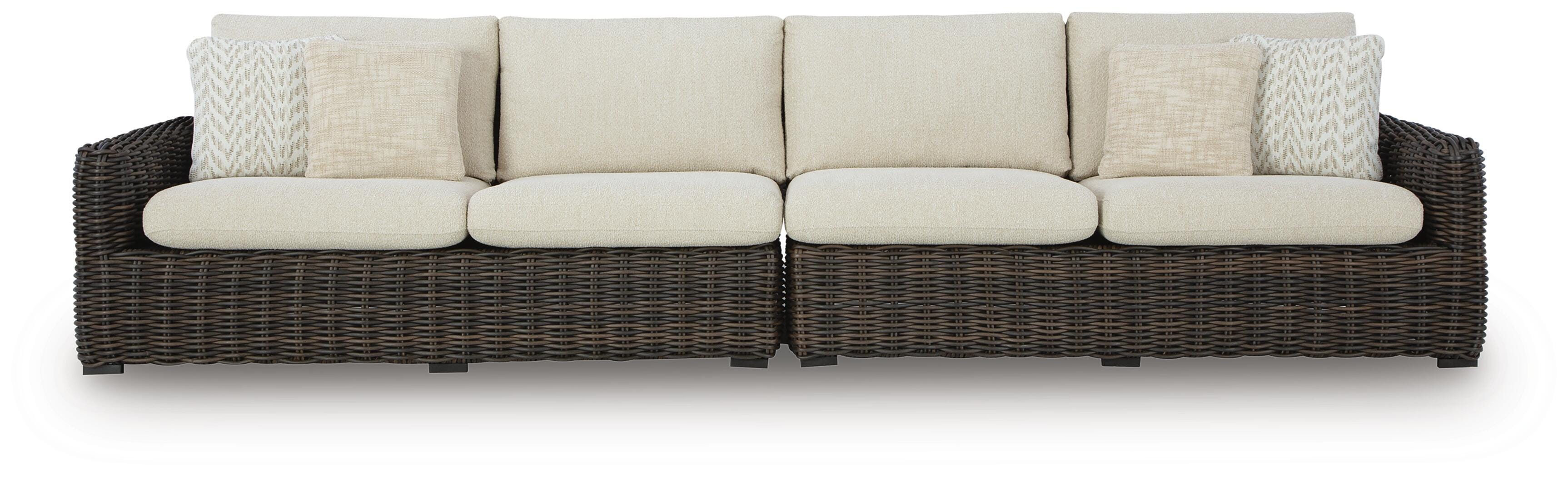 Kimora Outdoor Right and Left-arm Facing Loveseat with Cushion (Set of 2), , large
