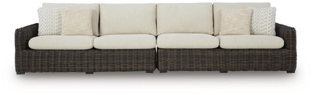 Kimora Outdoor Right and Left-arm Facing Loveseat with Cushion (Set of 2)