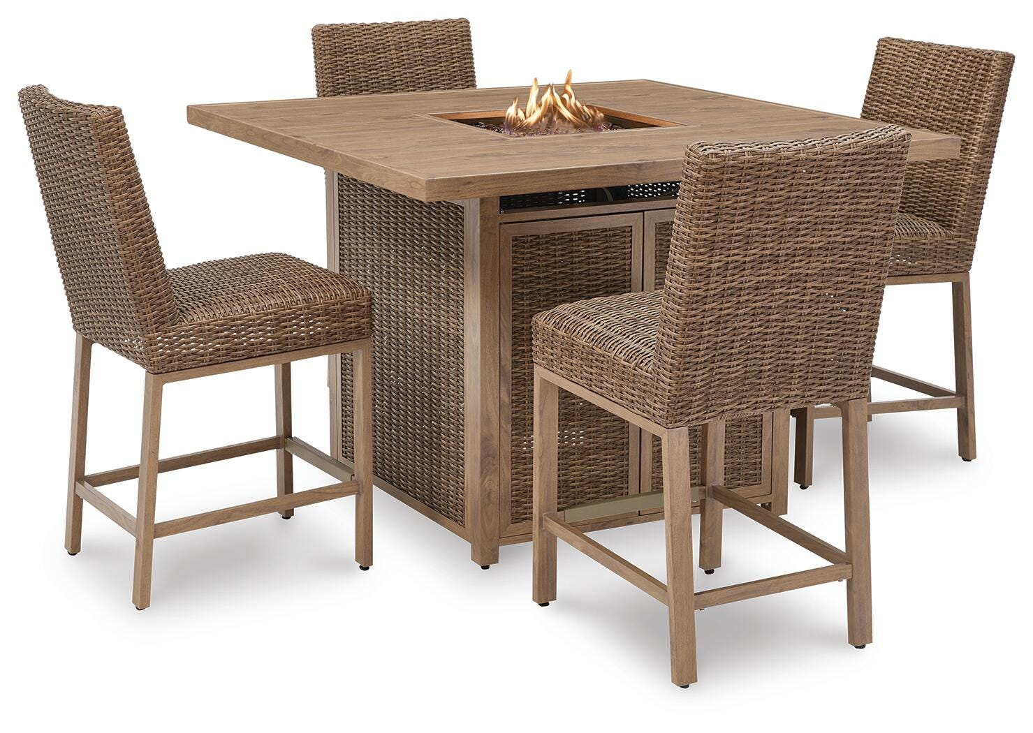 Walton Bridge Outdoor Bar Table and 4 Barstools, , large