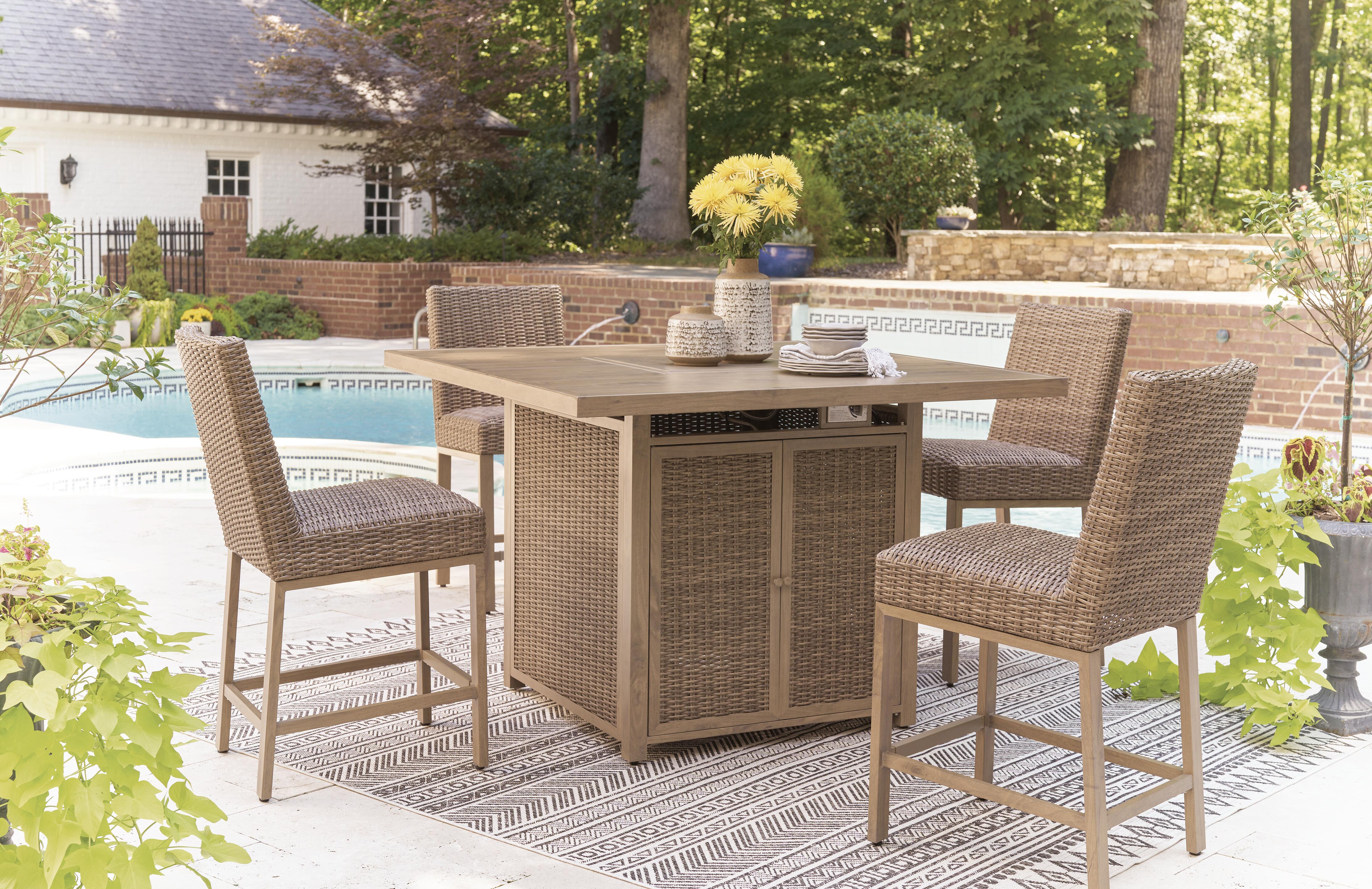 Walton Bridge Outdoor Bar Table with Fire Pit - image 9