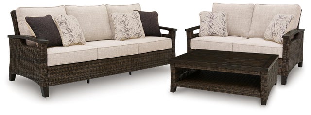 Drakes Beach Outdoor Sofa and Loveseat with Coffee Table
