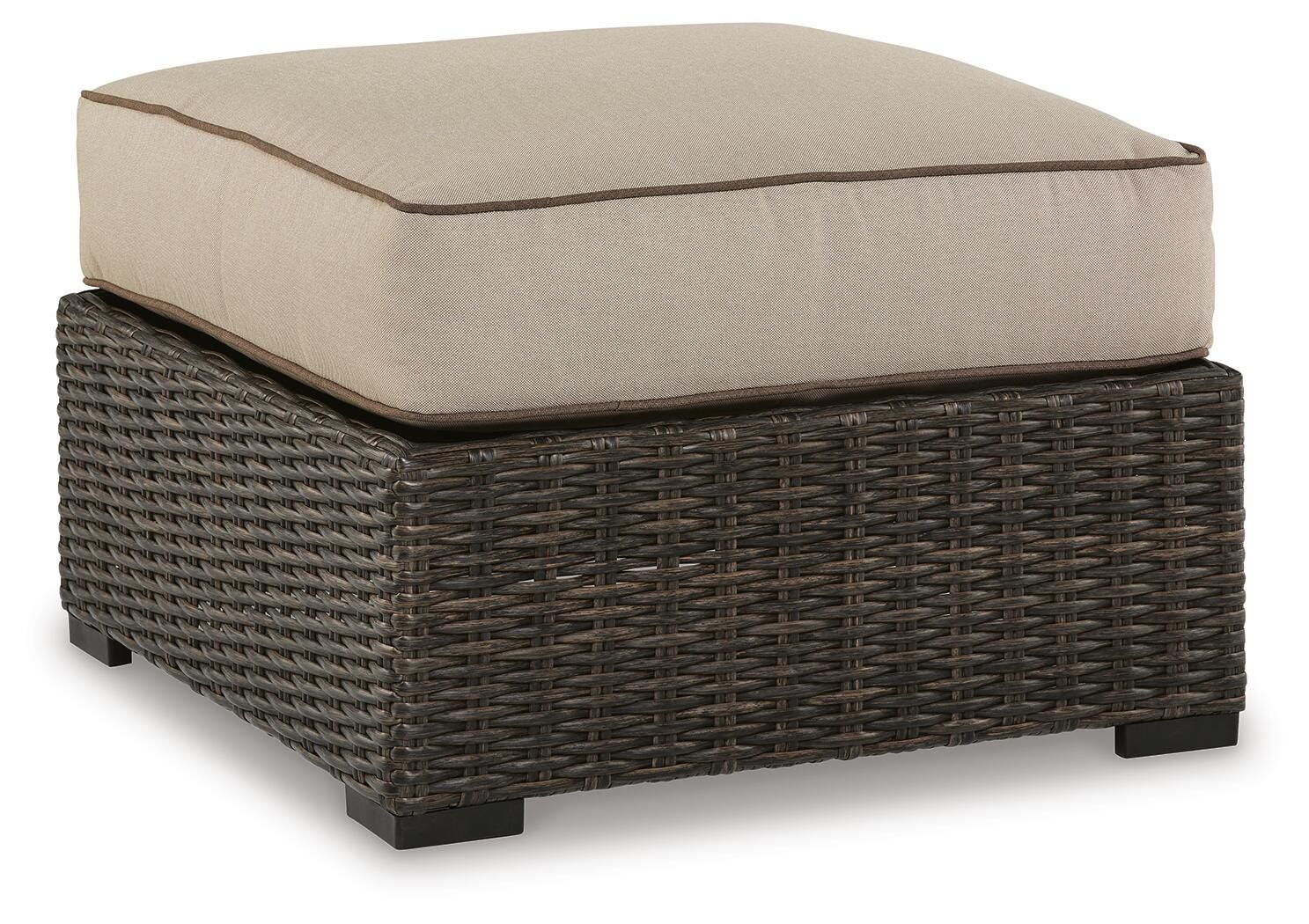 Coastline Bay Outdoor Ottoman with Cushion, , large