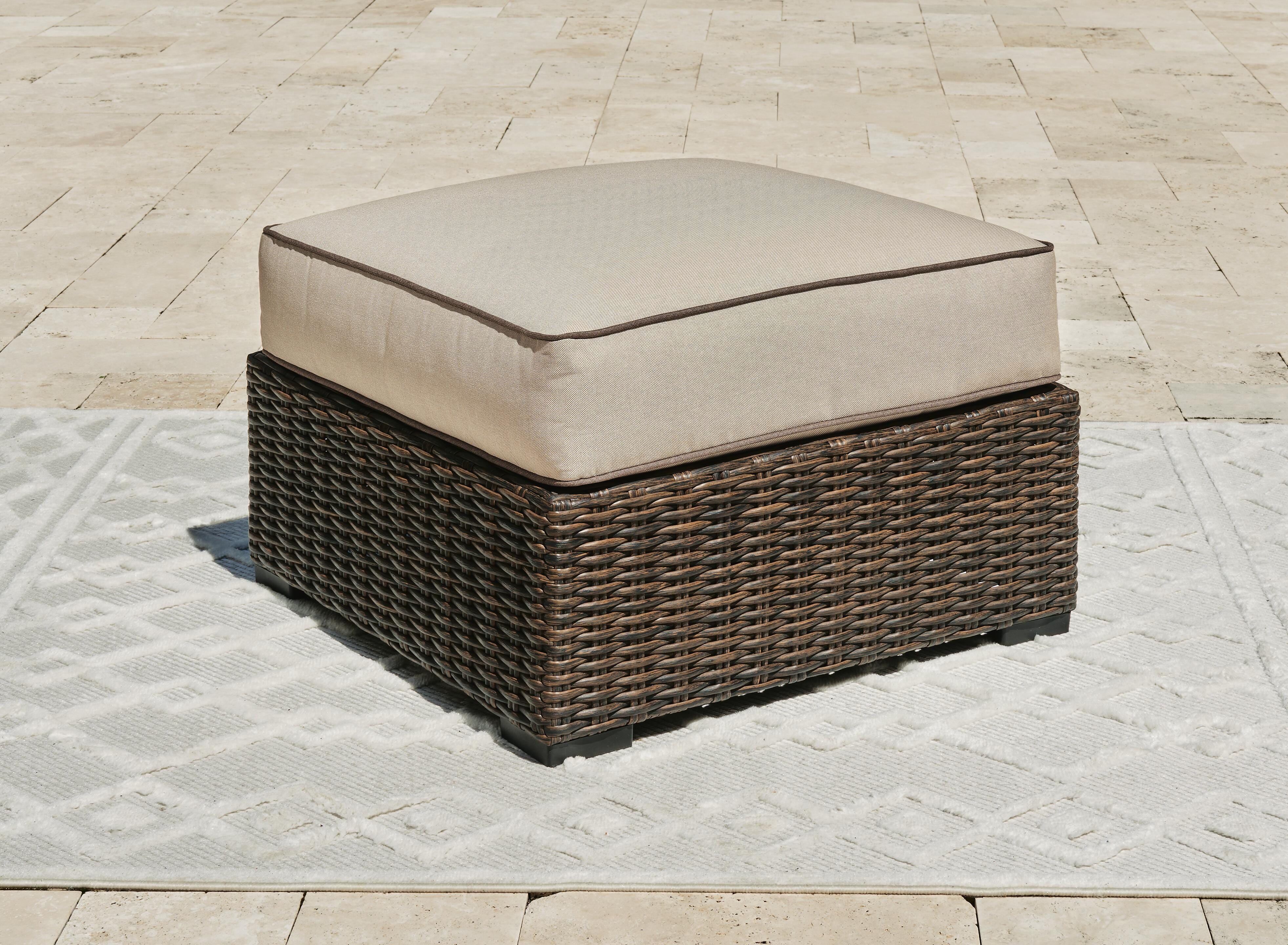 Coastline Bay Outdoor Ottoman with Cushion, , rollover