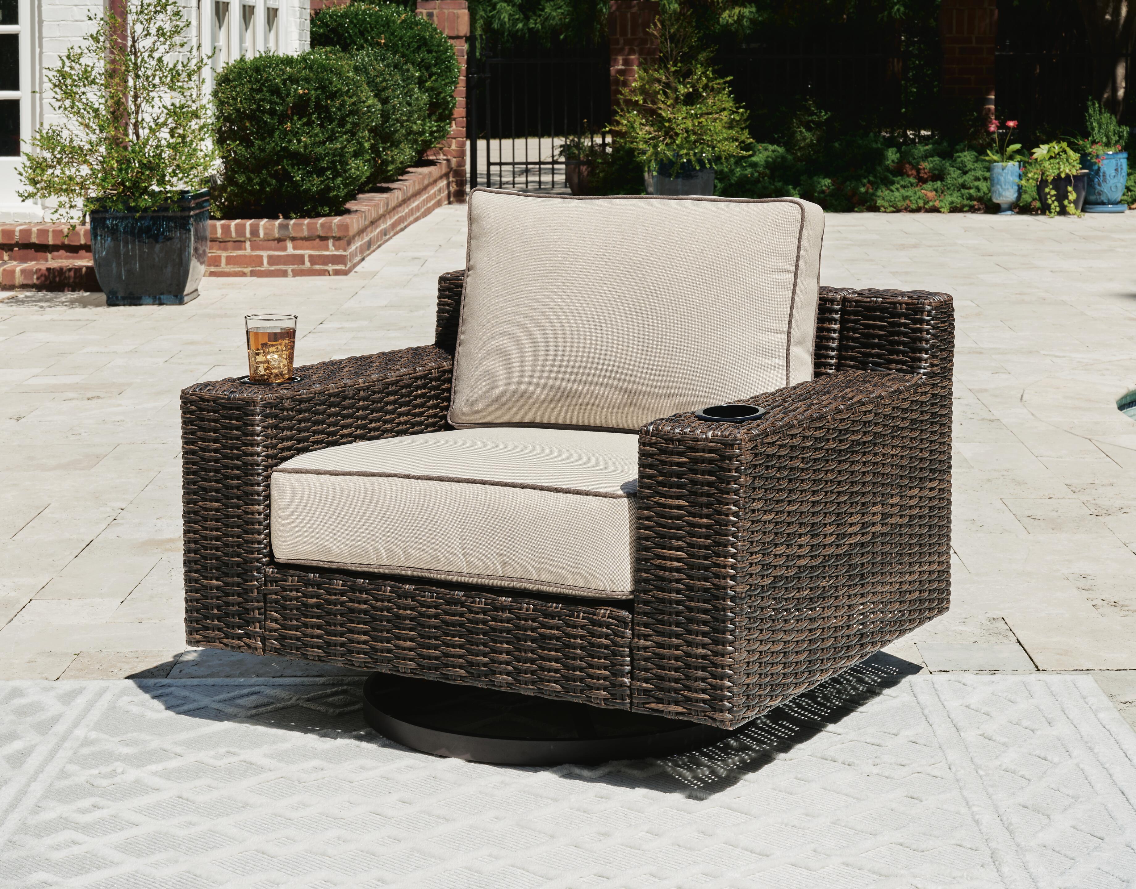 Coastline Bay Outdoor Swivel Lounge with Cushion - image 1
