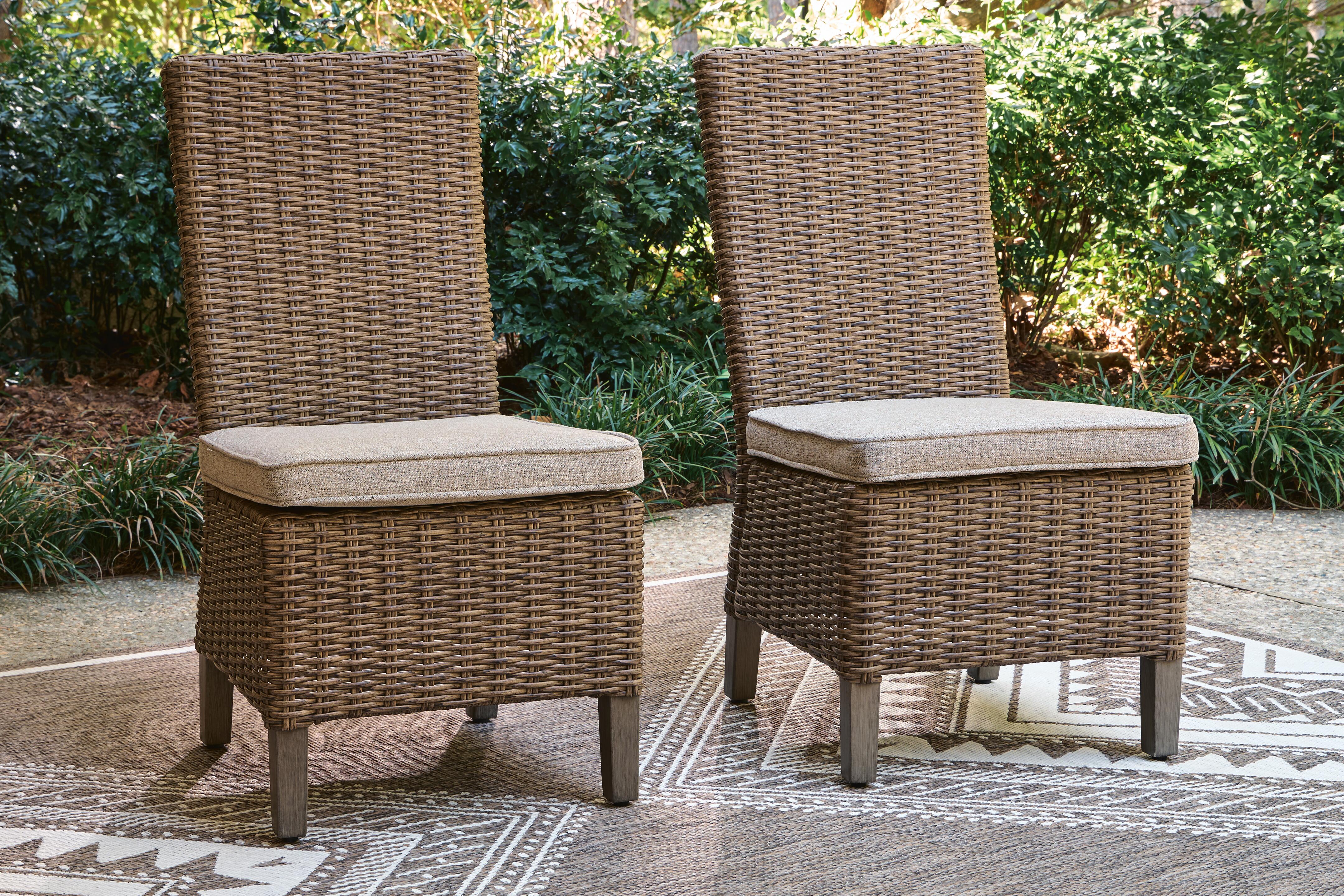 Revare Beach Outdoor Dining Table and 4 Chairs and Bench, , large