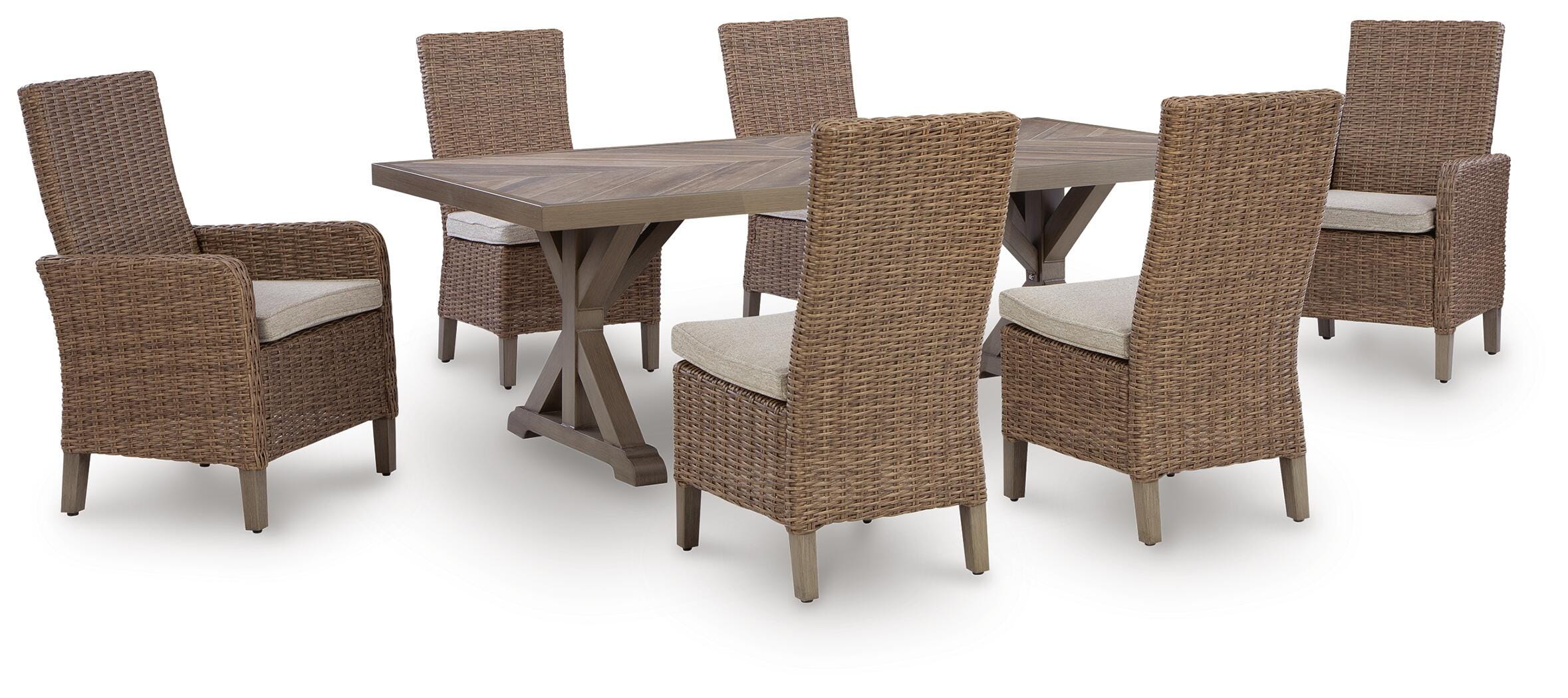 Revare Beach Outdoor Dining Table and 6 Chairs | Ashley