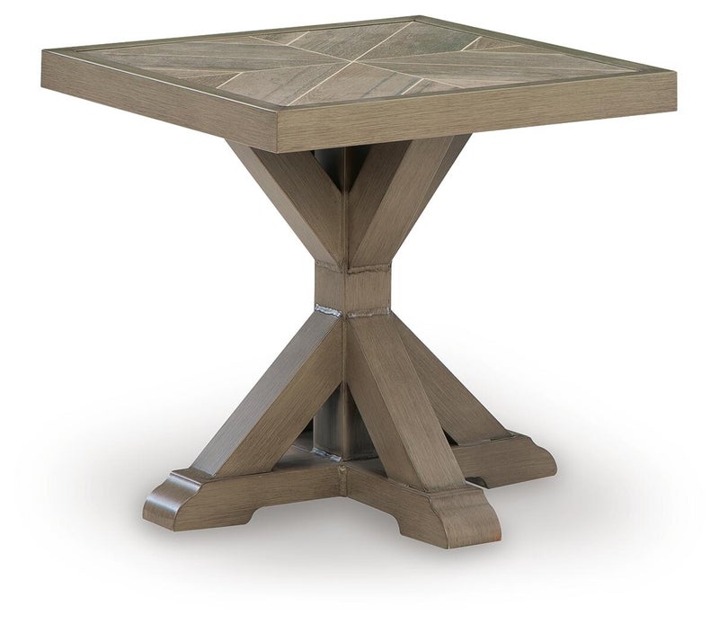 Revare Beach Outdoor End Table, Beige