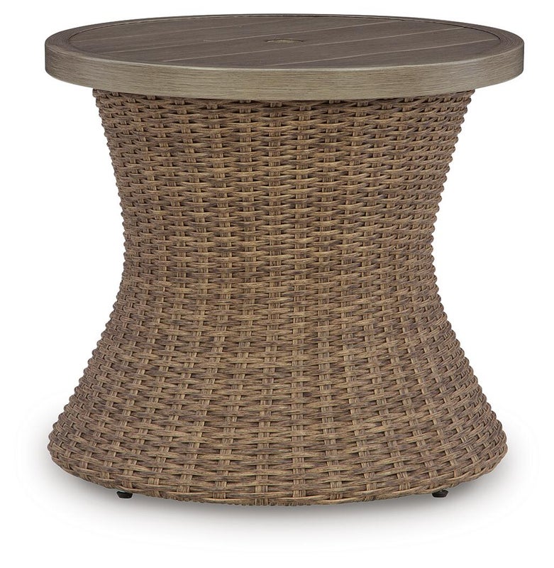 Revare Beach Outdoor End Table, Beige