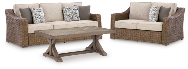 Revare Beach Outdoor Sofa and Loveseat with Coffee Table